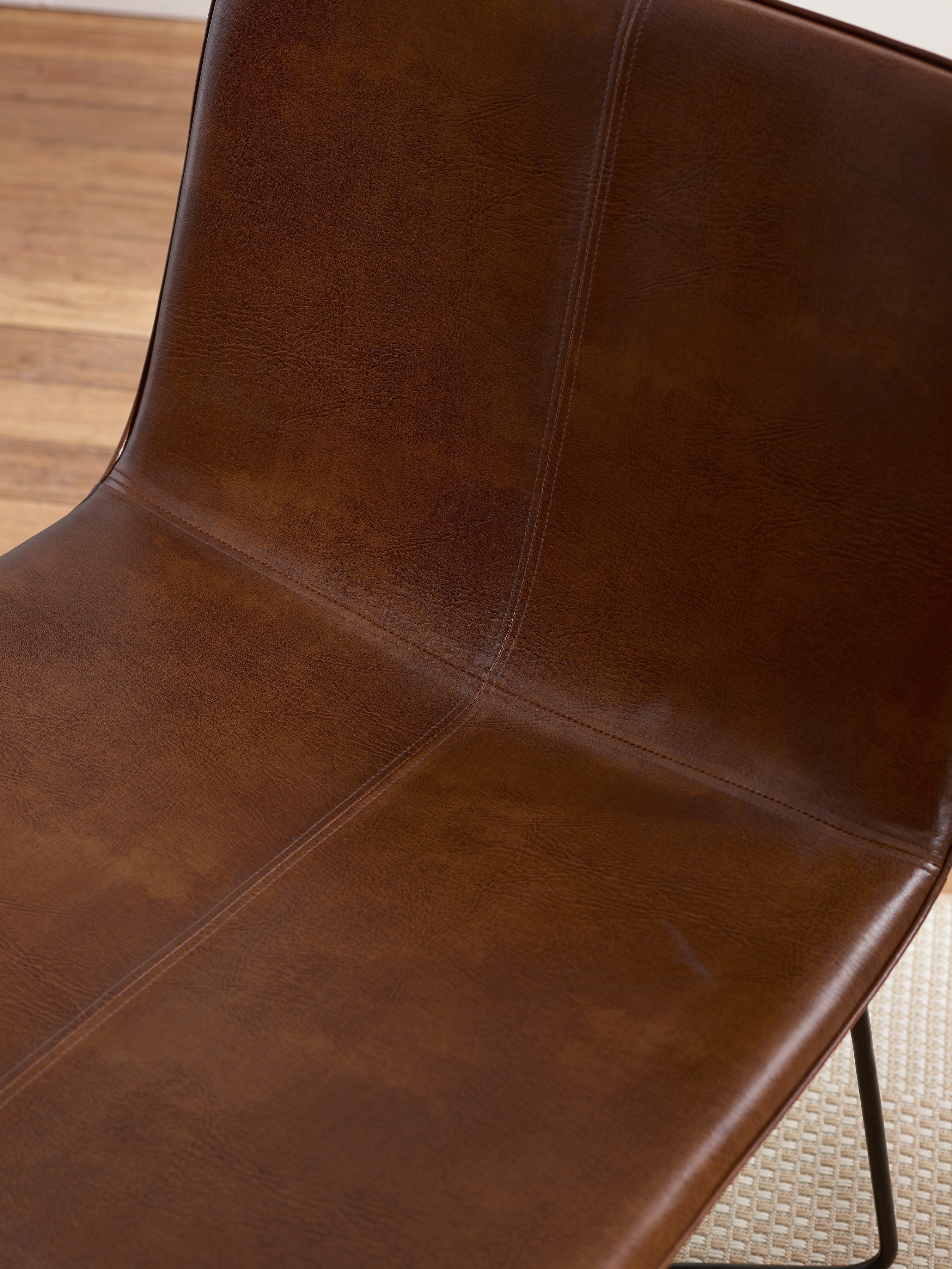 Joren Tan Brown PU Leather Lounge Chair