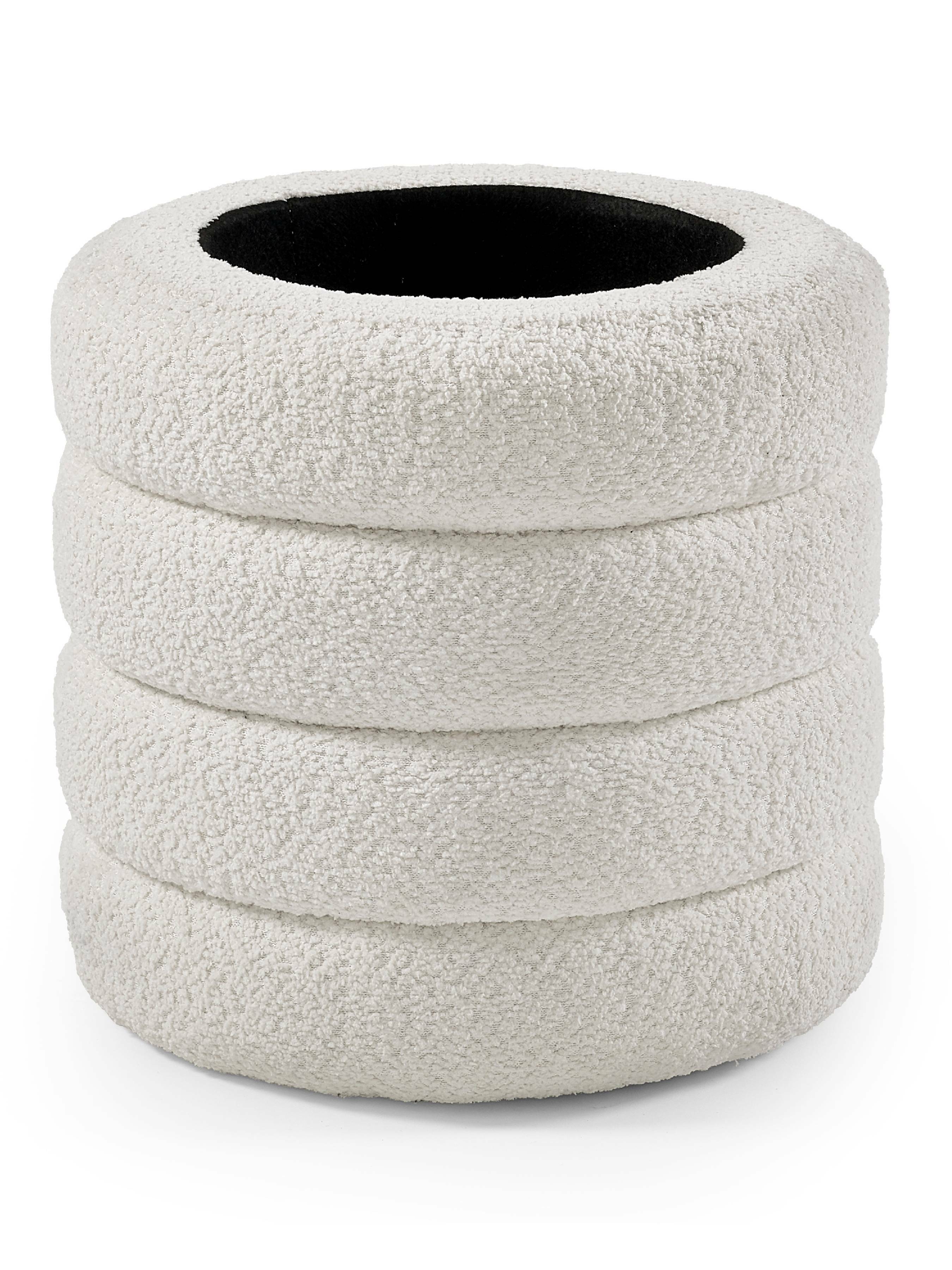 Hailey Ivory Boucle Upholstered 40cm Storage Stool