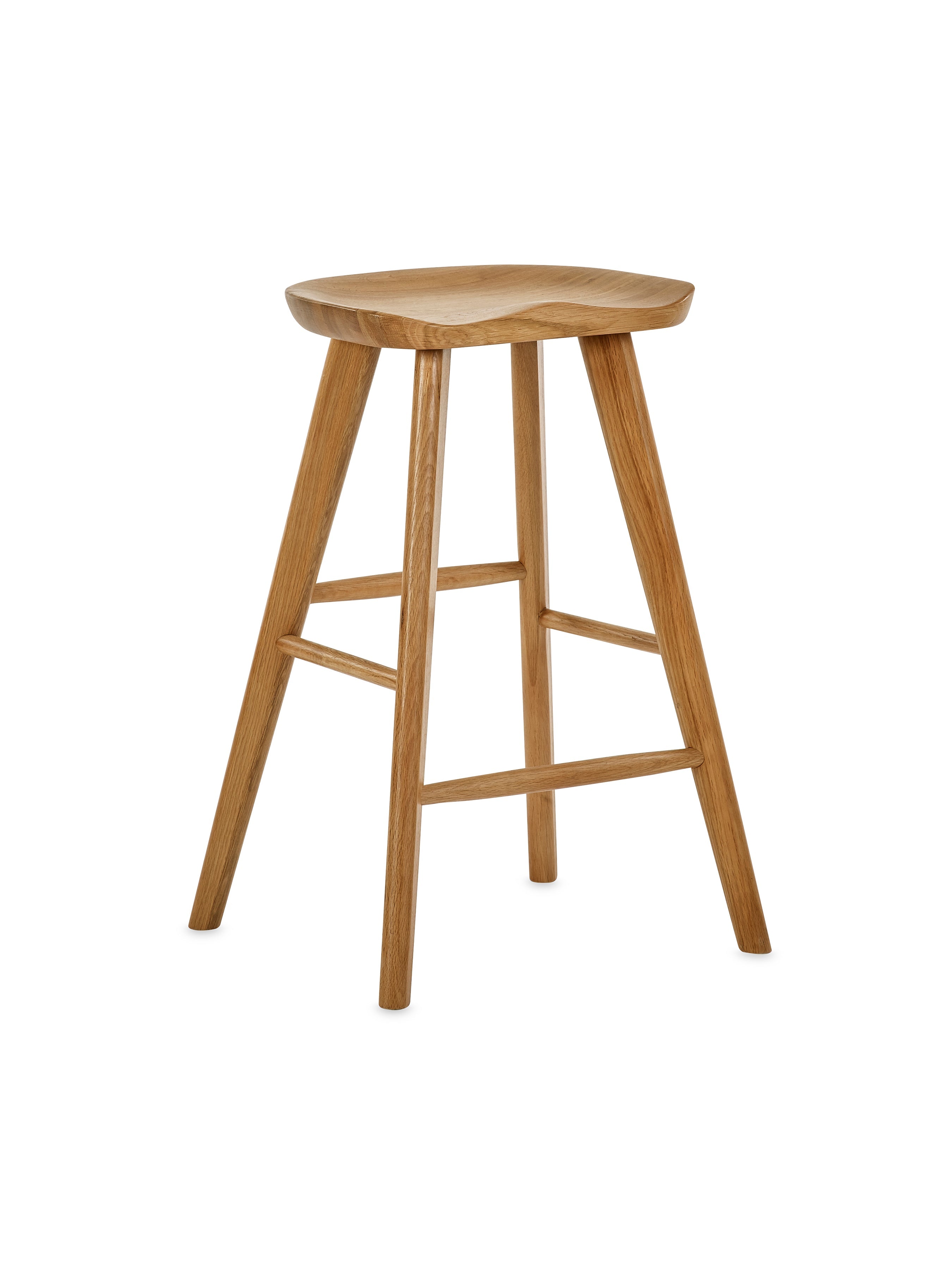 Mulu Natural Solid Oak Bar Stool