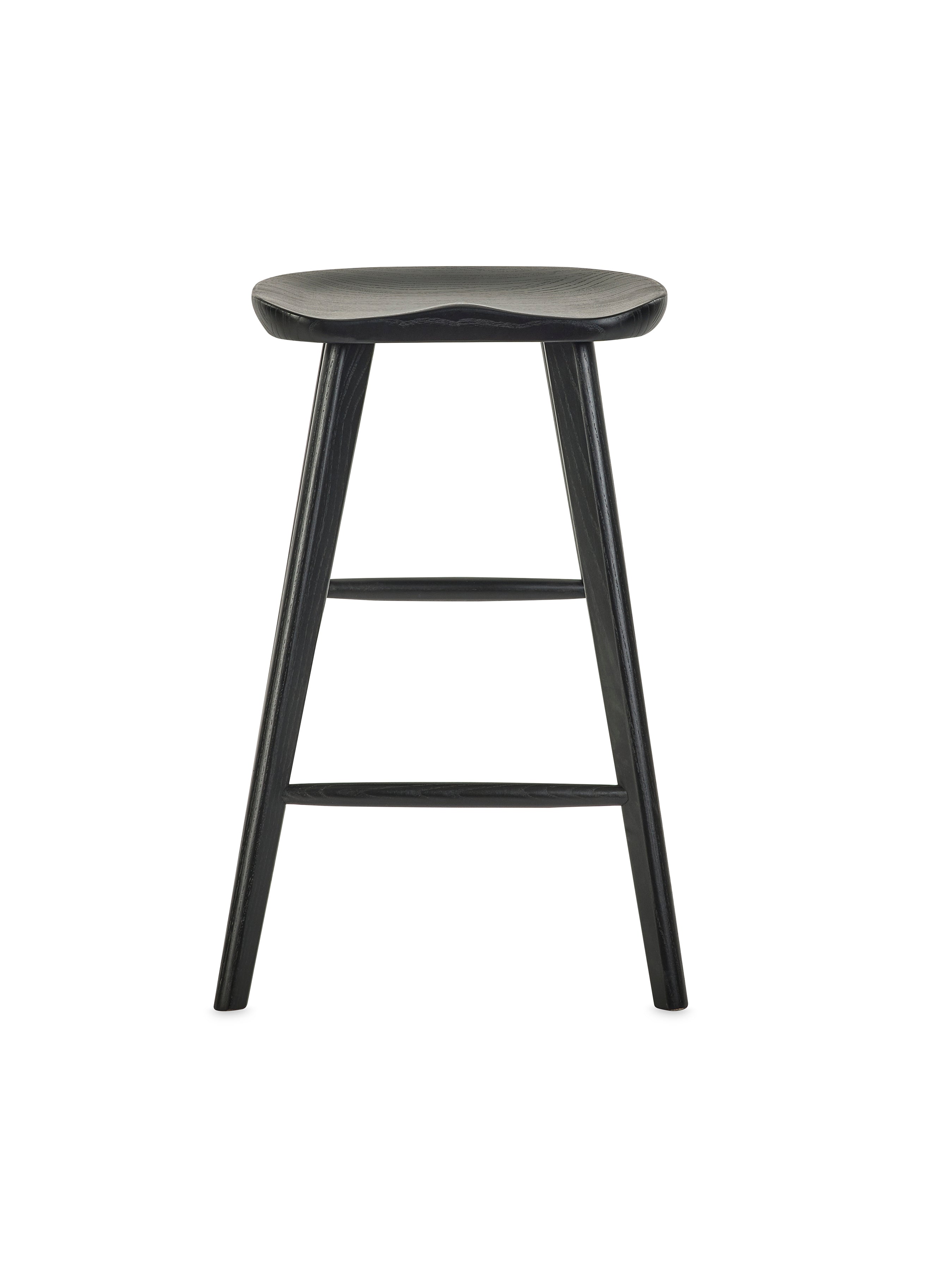 Mulu Black Solid Oak Bar Stool