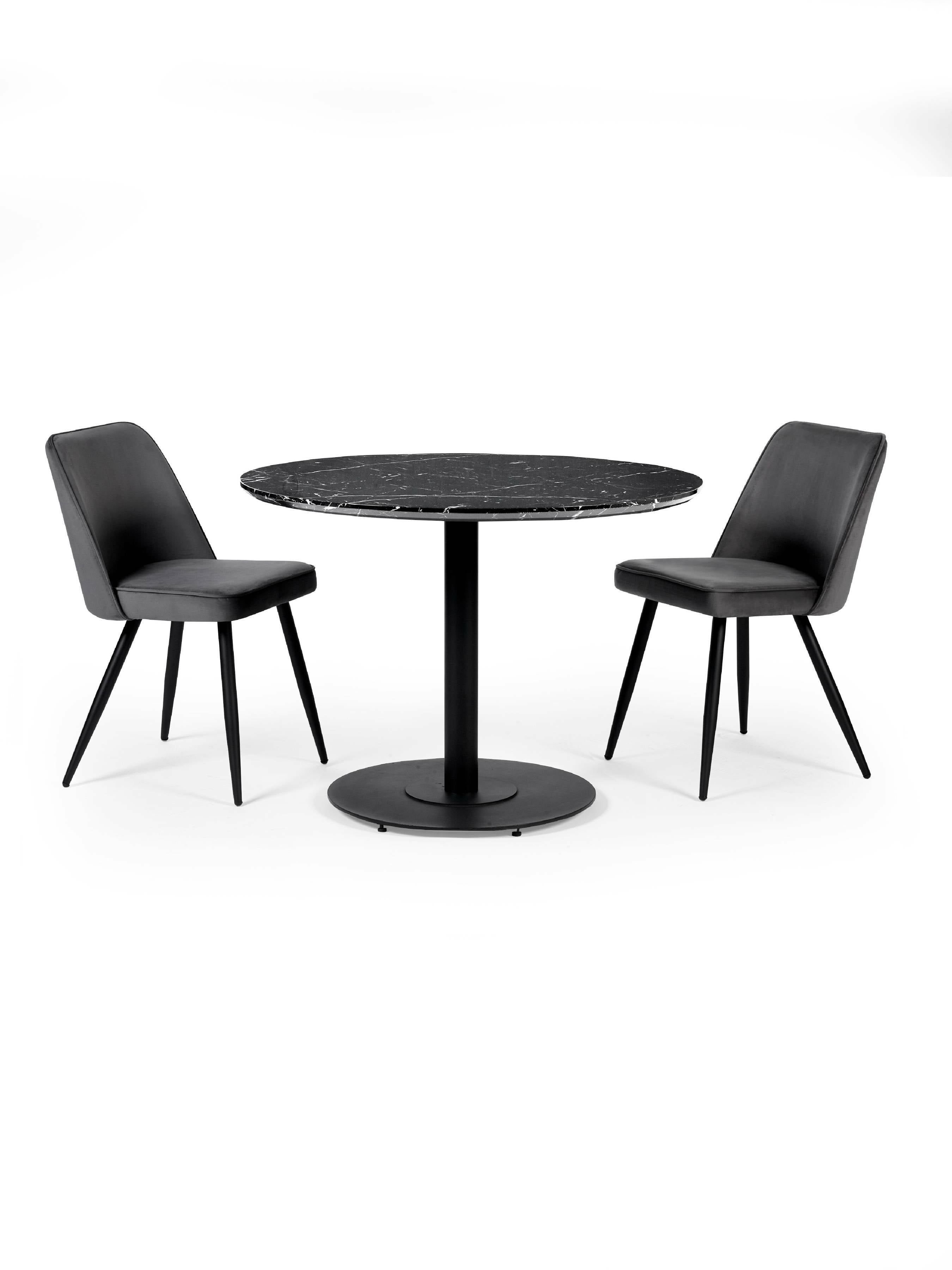 Luca 80cm Round Dining Table Black