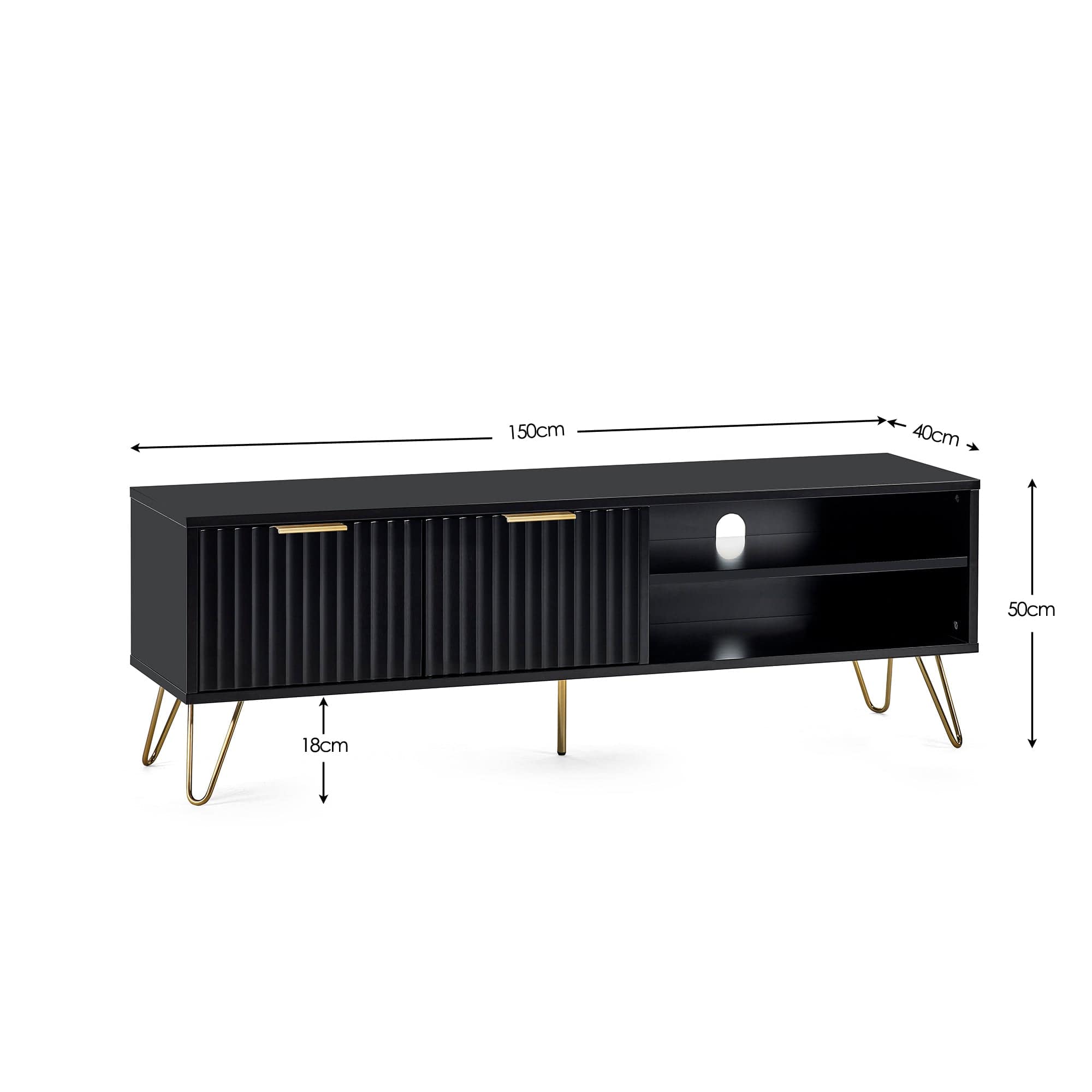 Julian Bowen TV Unit Murano Tv Unit - Matt Black Bed Kings