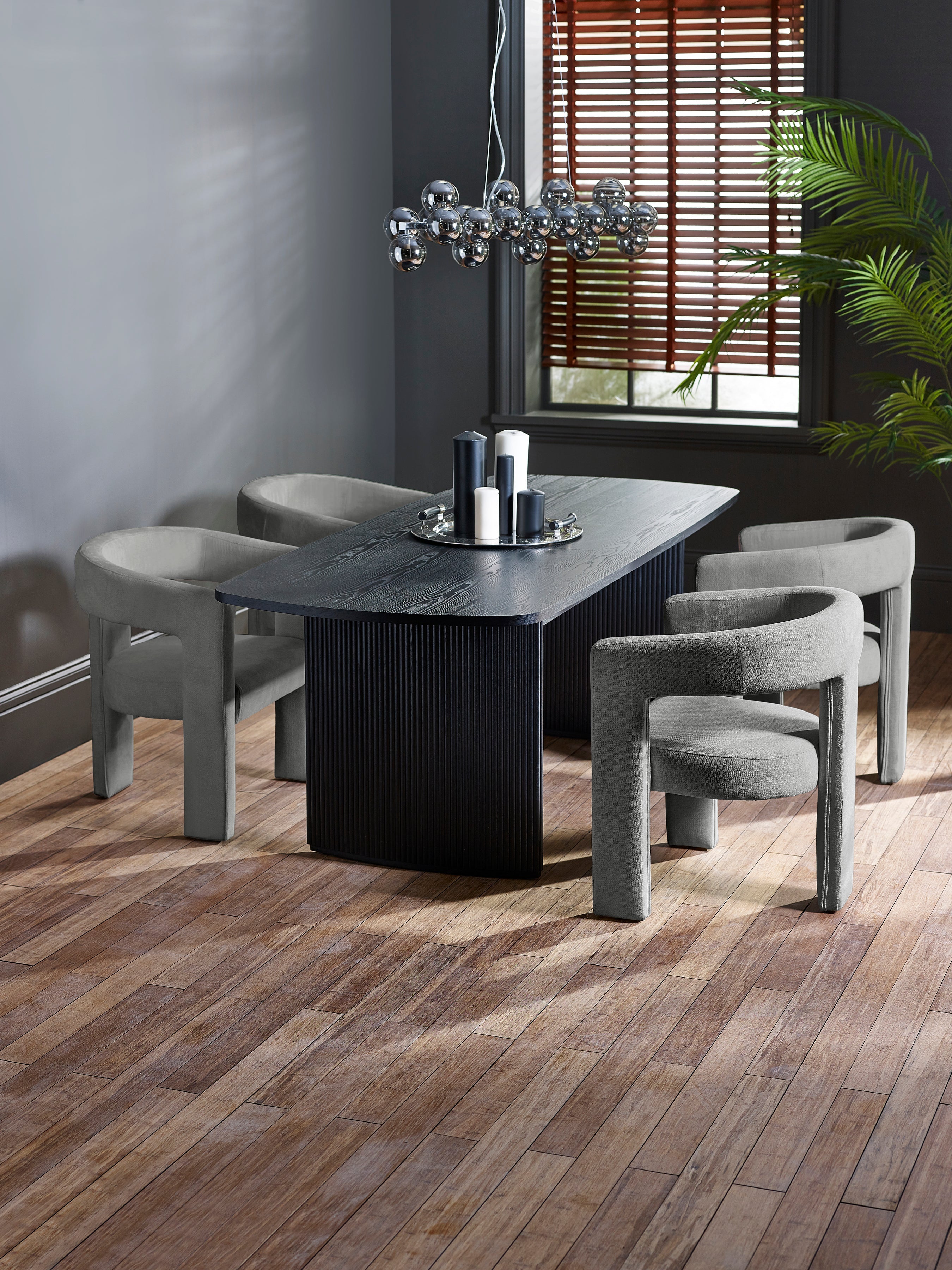 Elara Grey Chenille Upholstered Chair