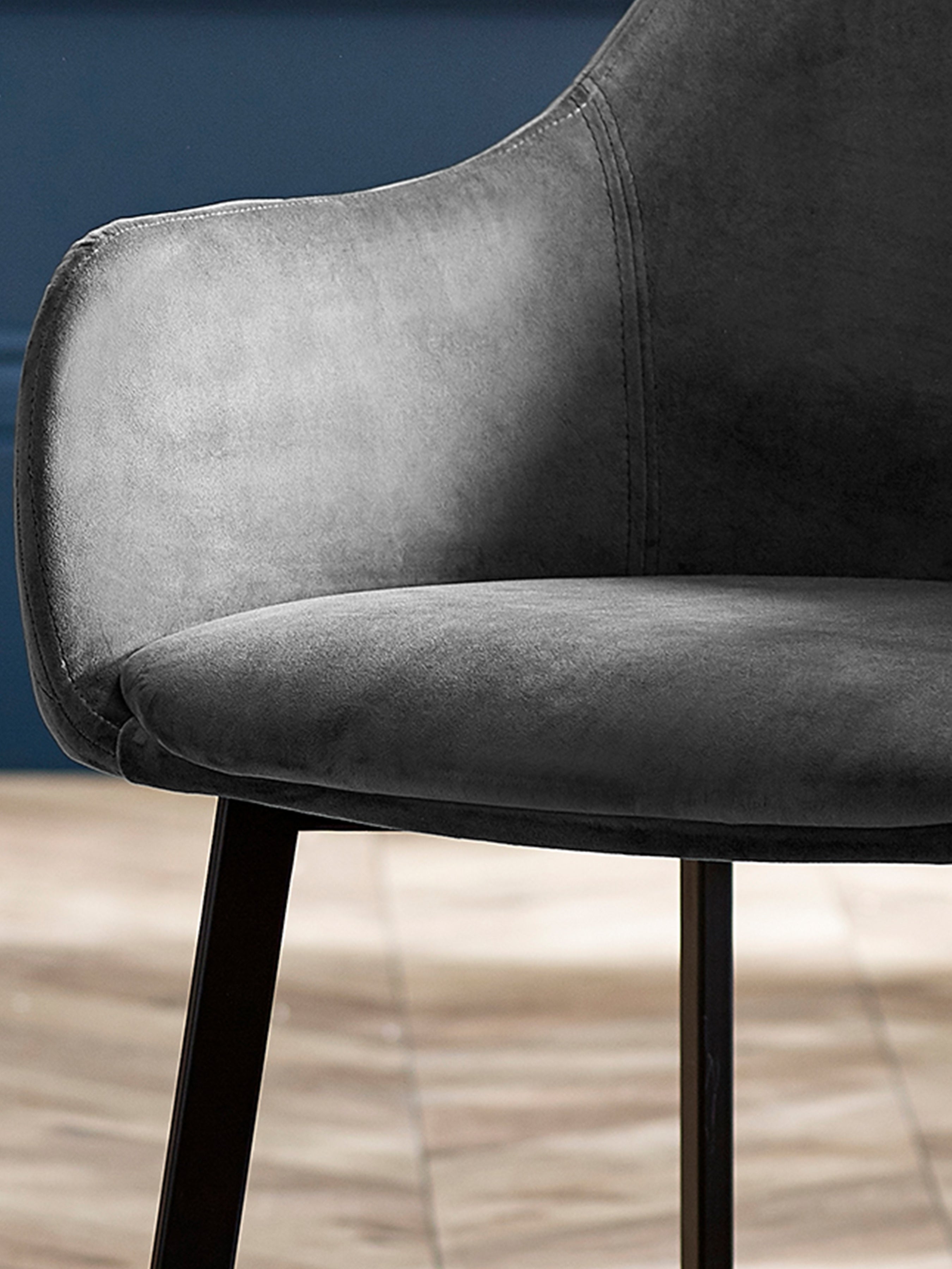 Lima Grey Velvet Dining Chairs (Set of 2)