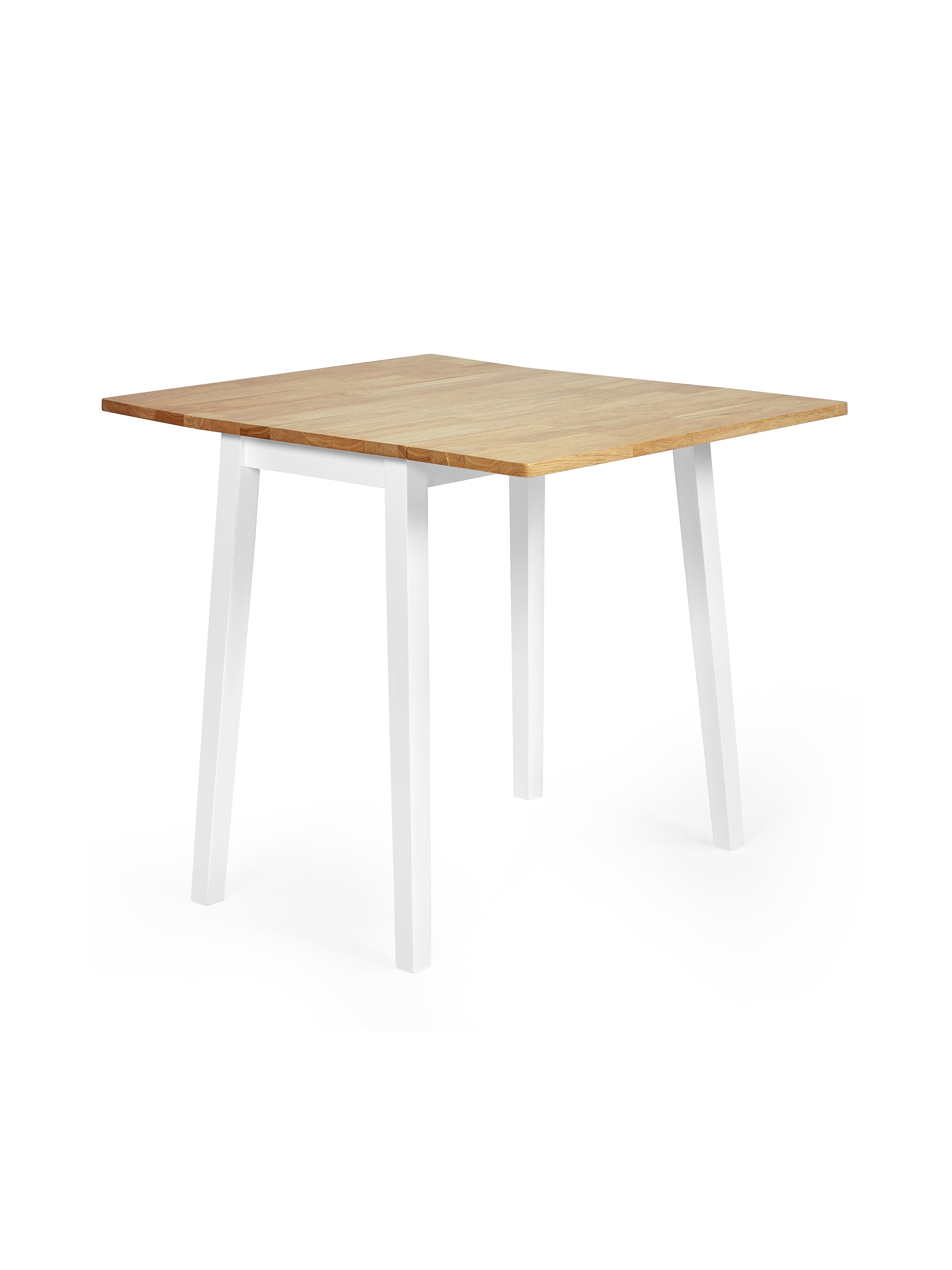 Linwood White and Oak 75cm Drop Leaf Square Extending Dining Table