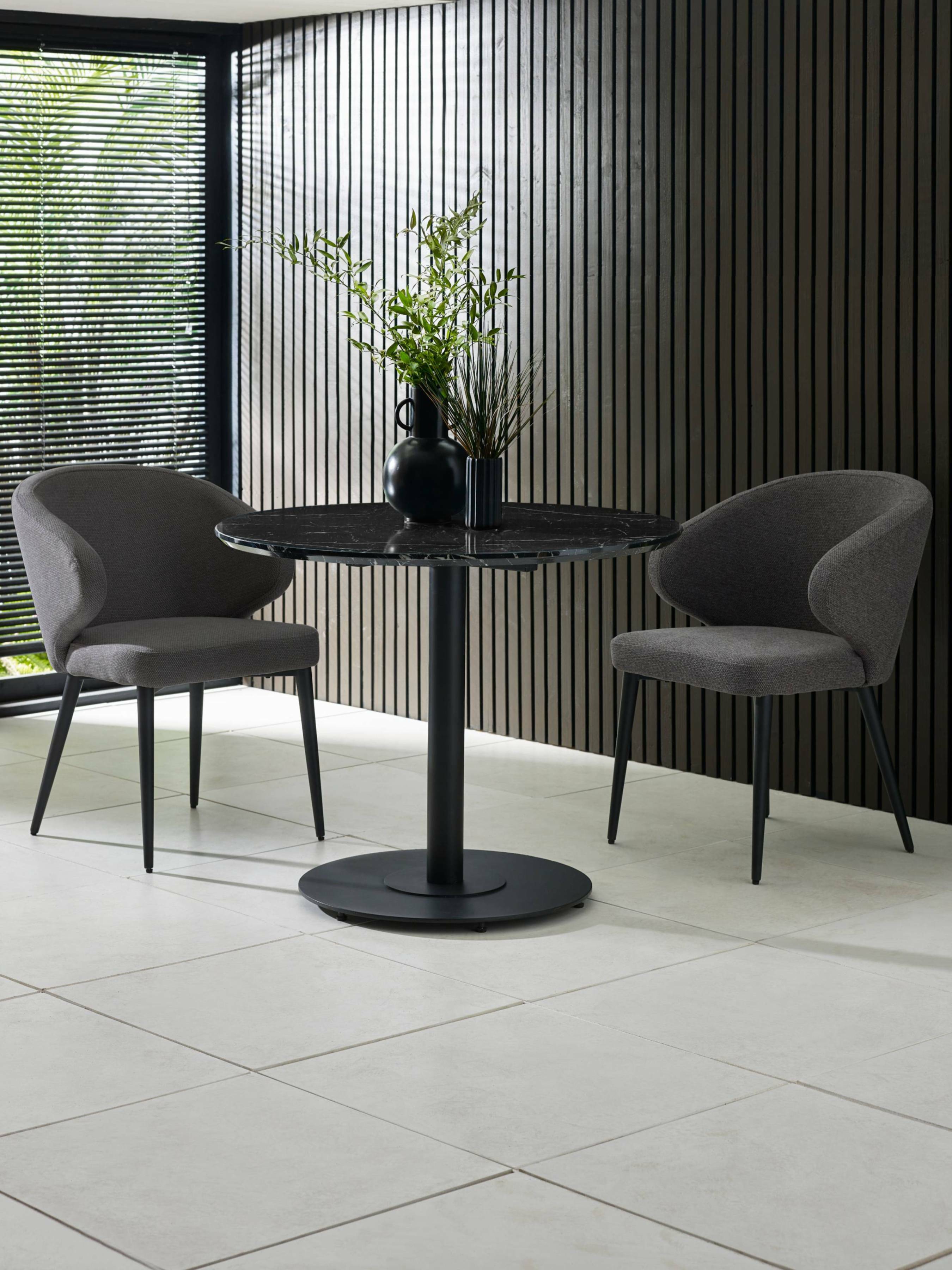 Marcus Mid Grey Fabric Dining Chairs (Set of 2)