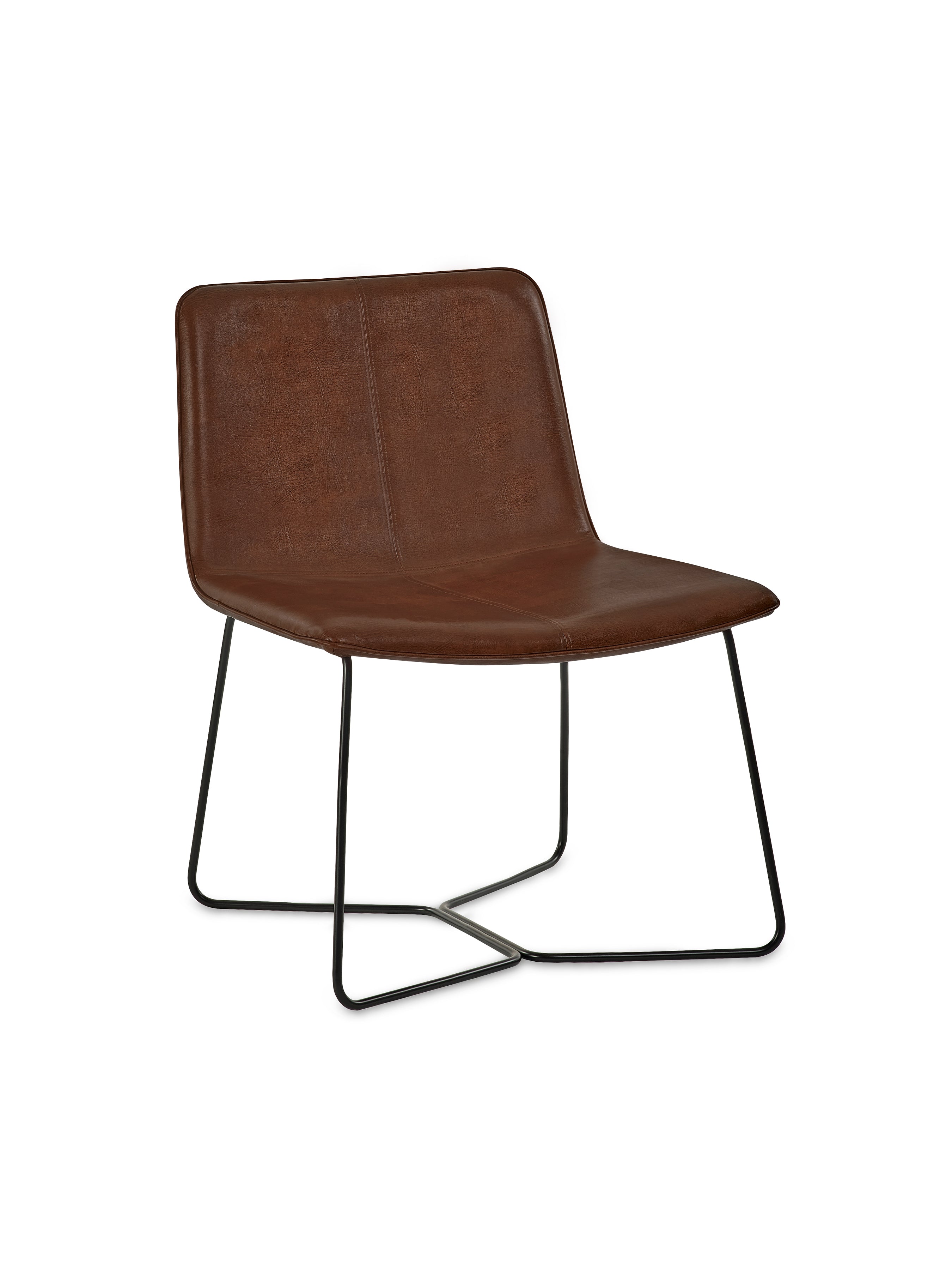 Joren Tan Brown PU Leather Lounge Chair