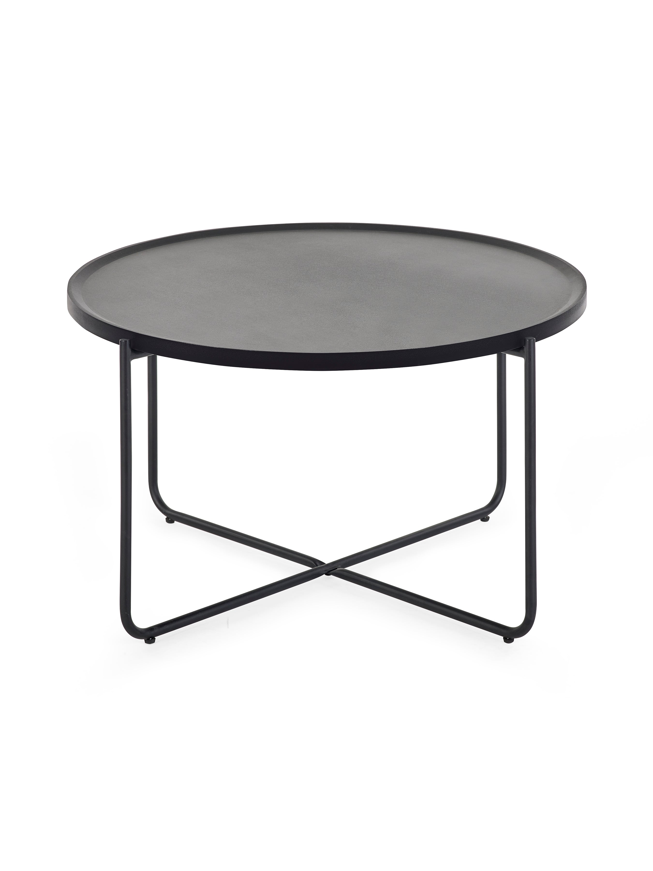 Sagrada Round Black Coffee and Lamp Table Set