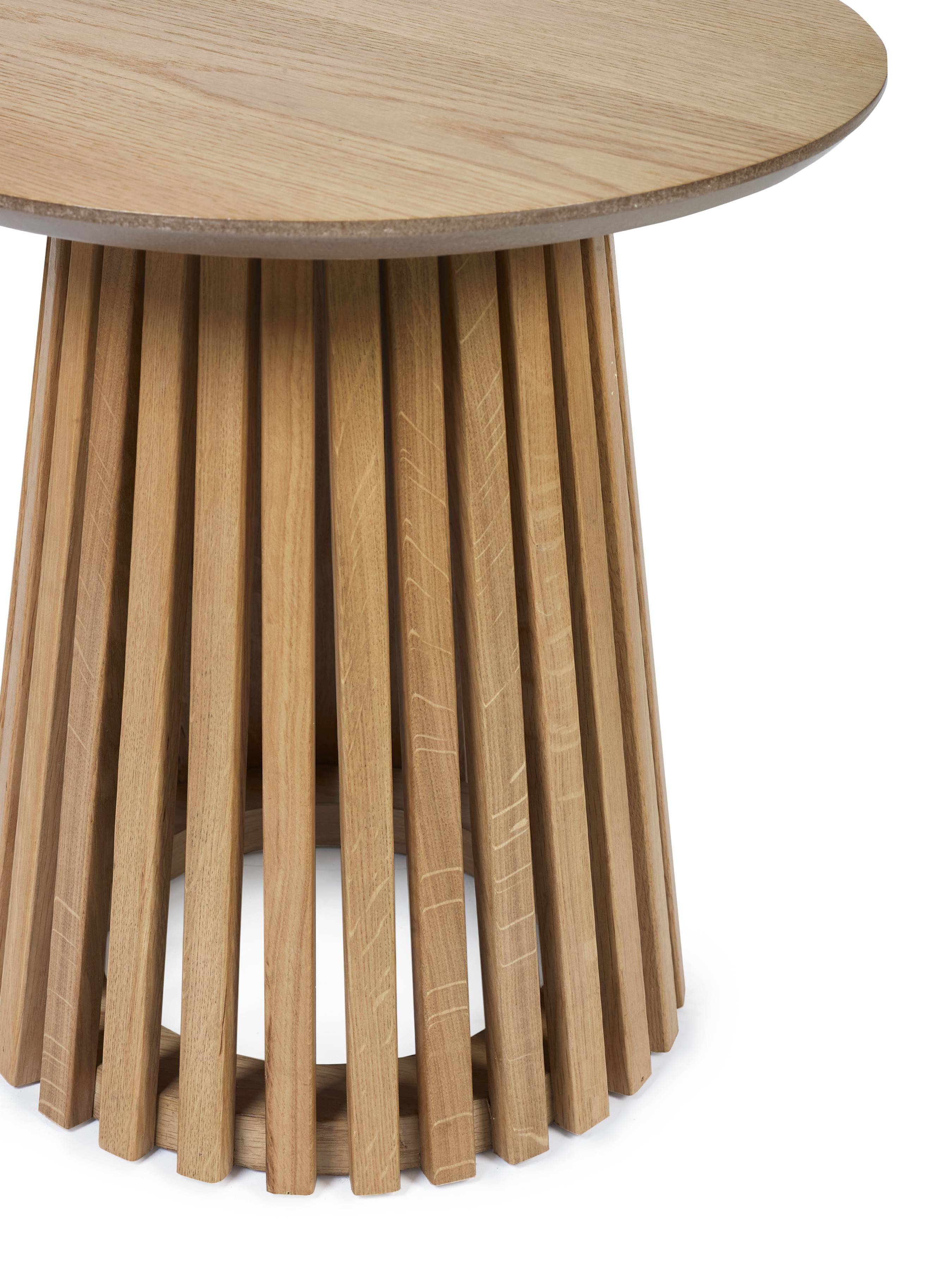 Ollie Natural Oak 45cm Round Lamp Table