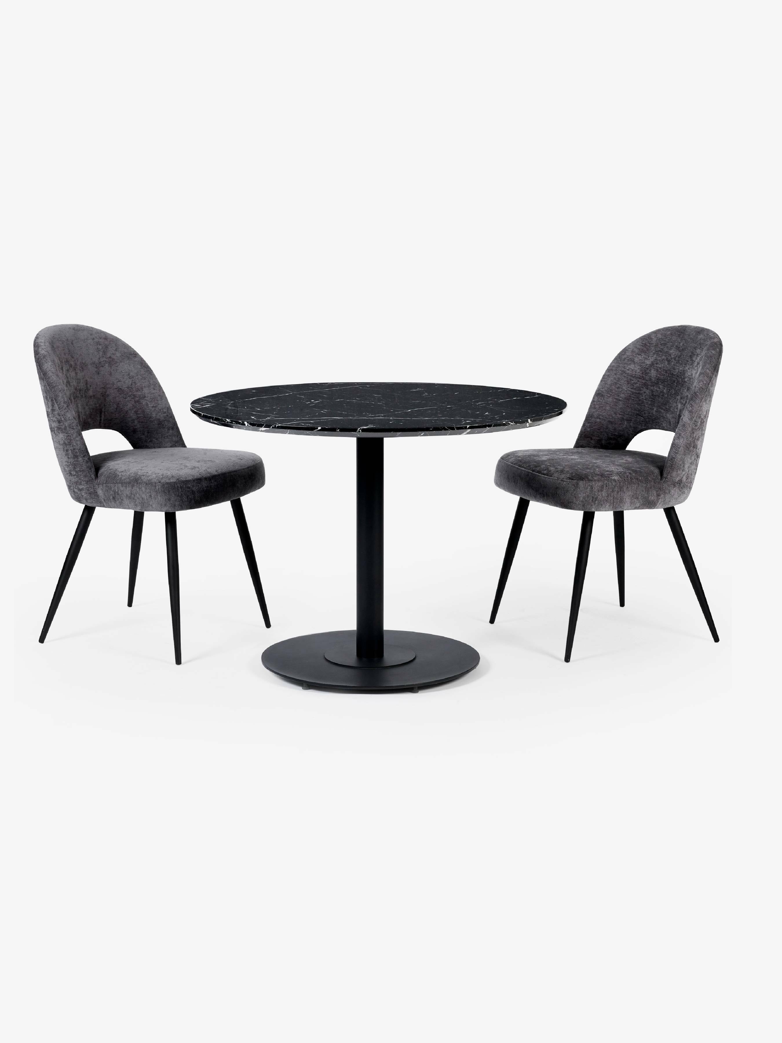 Luca 80cm Round Dining Table Black