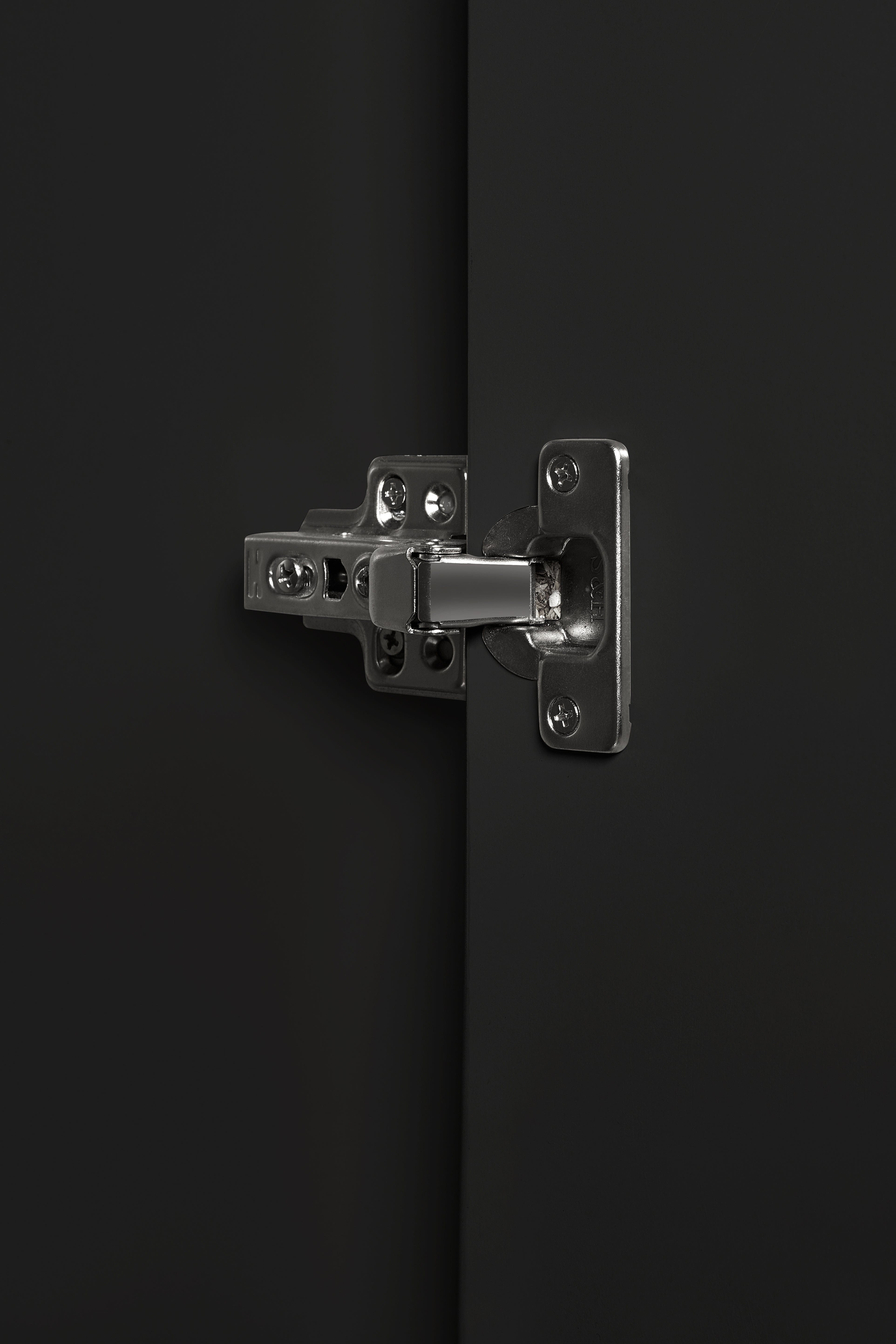 Julian Bowen Wardrobe Alba 2 Door Wardrobe - Walnut/Black Bed Kings