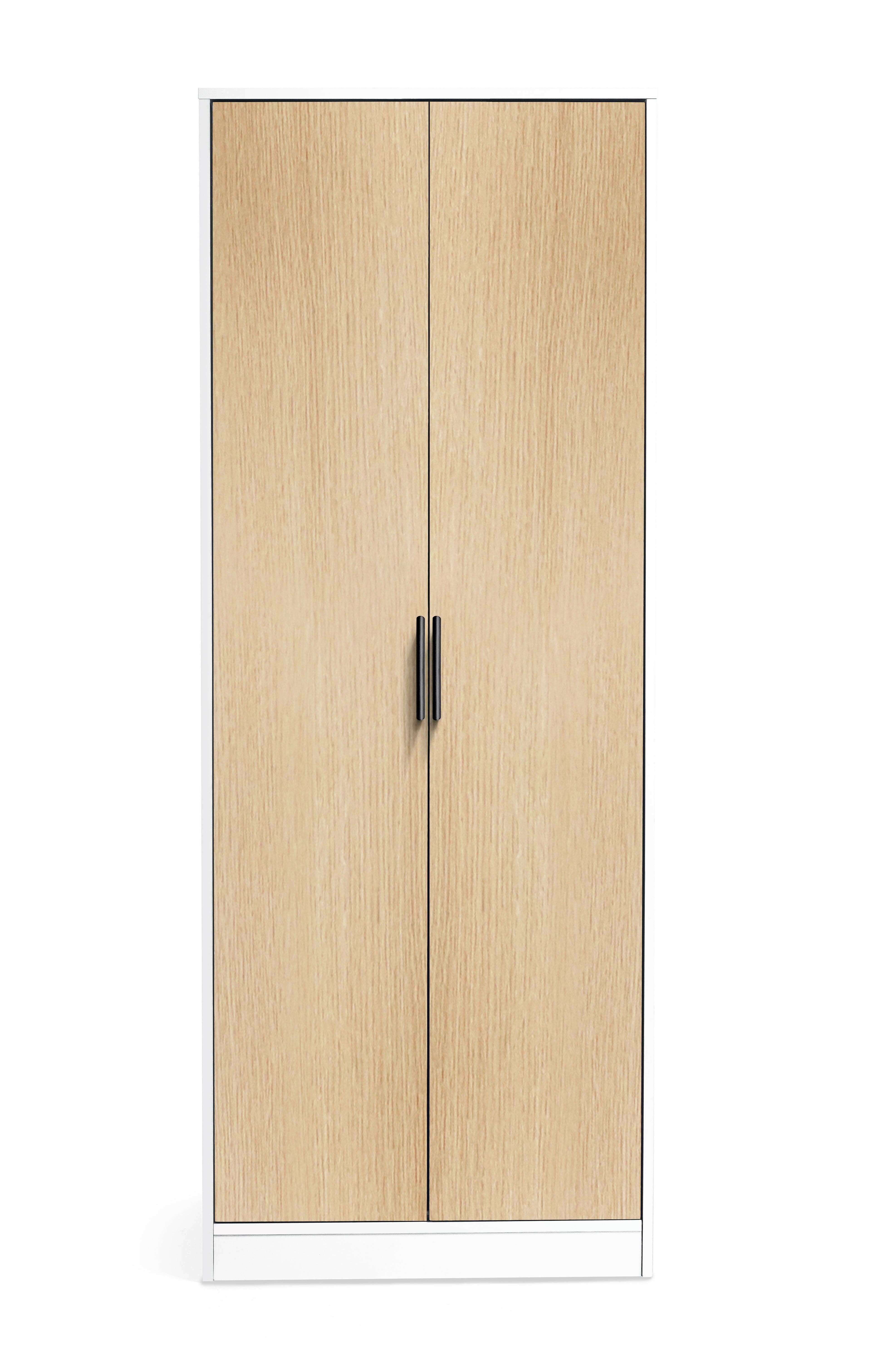 Julian Bowen Wardrobe Alba 2 Door Wardrobe - White/Oak Bed Kings