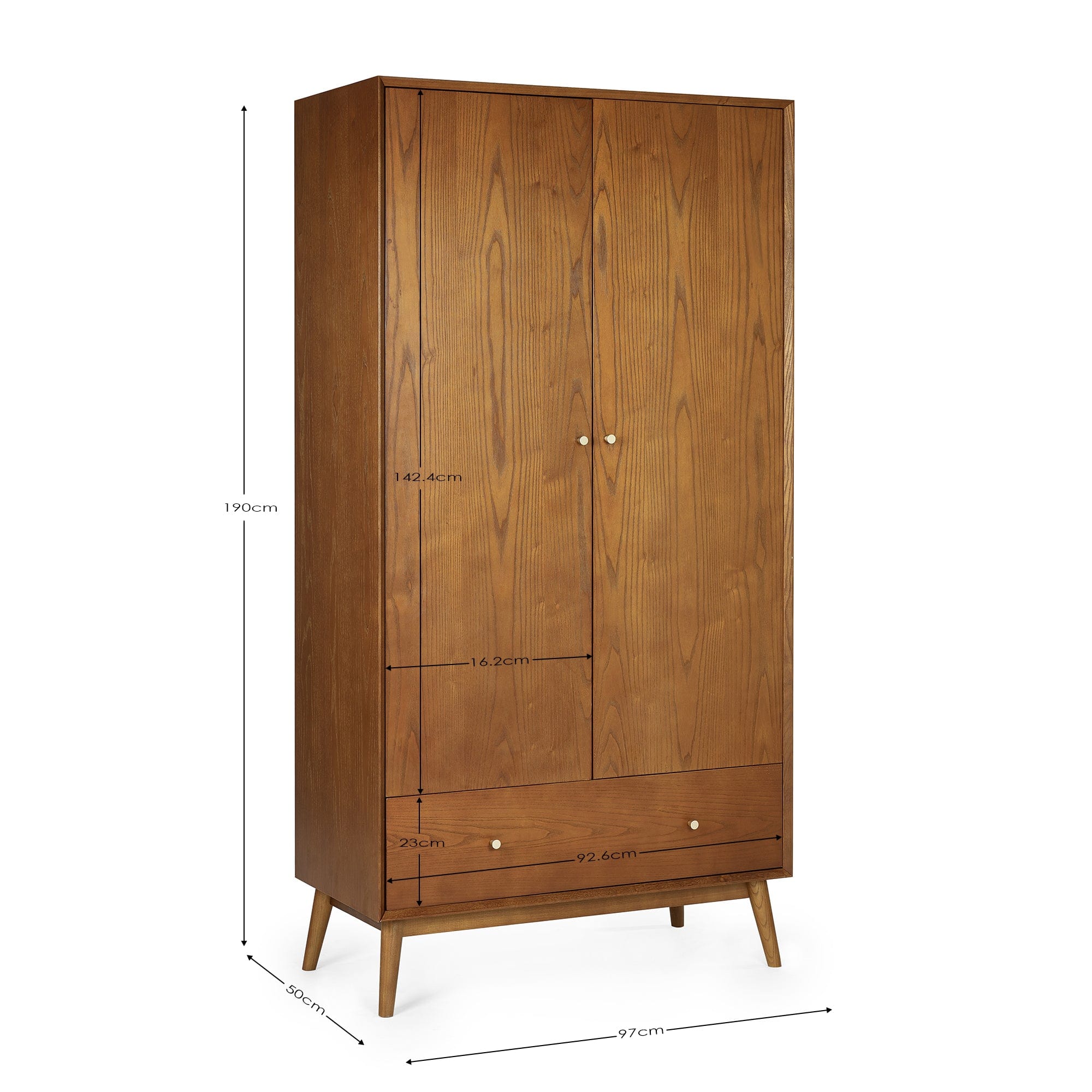 Julian Bowen Wardrobe Lowry 2 Door 1 Drawer Wardrobe Bed Kings