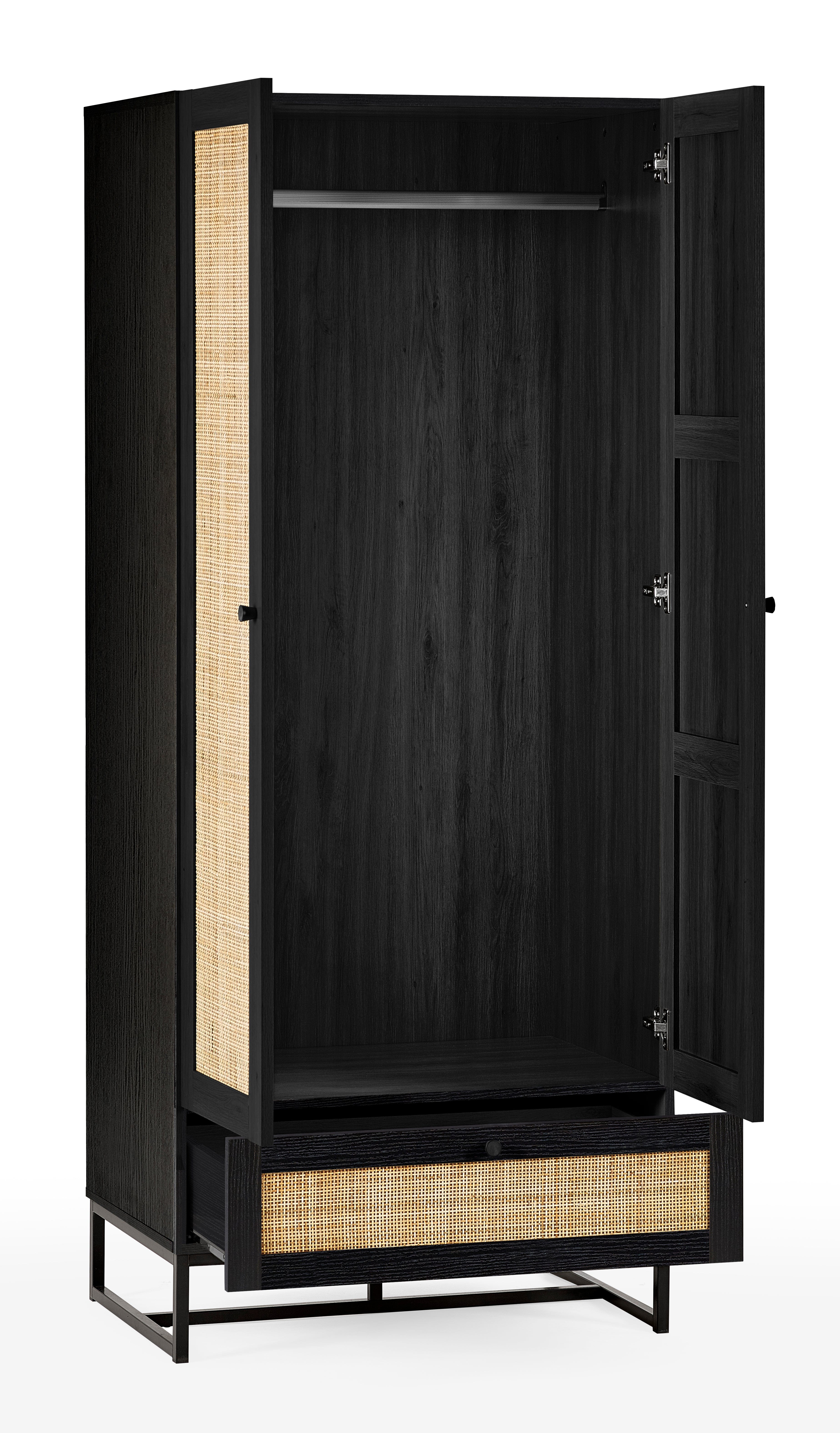 Julian Bowen Wardrobe Padstow Wardrobe - Black Bed Kings