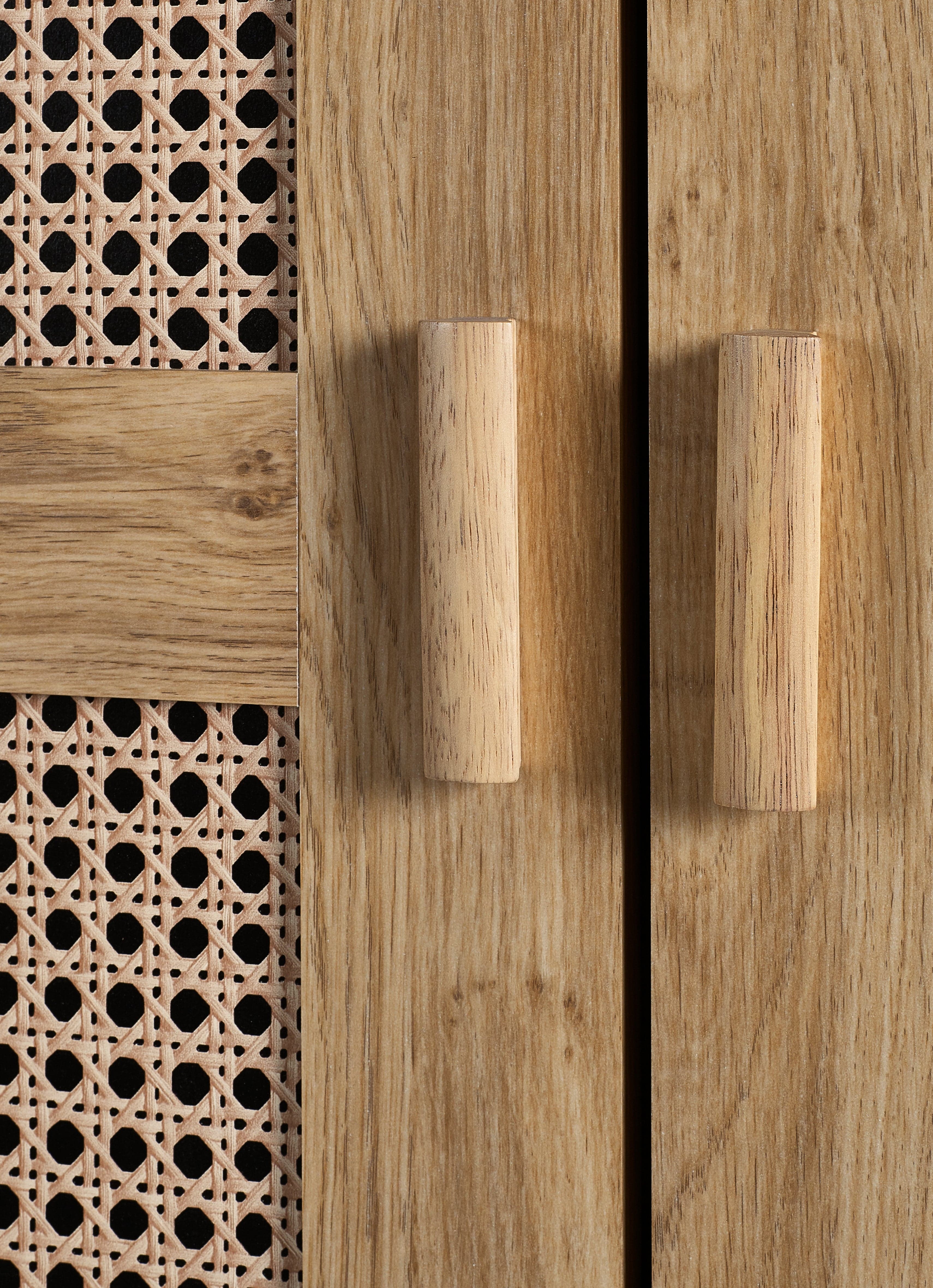 Julian Bowen Wardrobe Sydney 2 Door Wardrobe - Rattan Effect Bed Kings