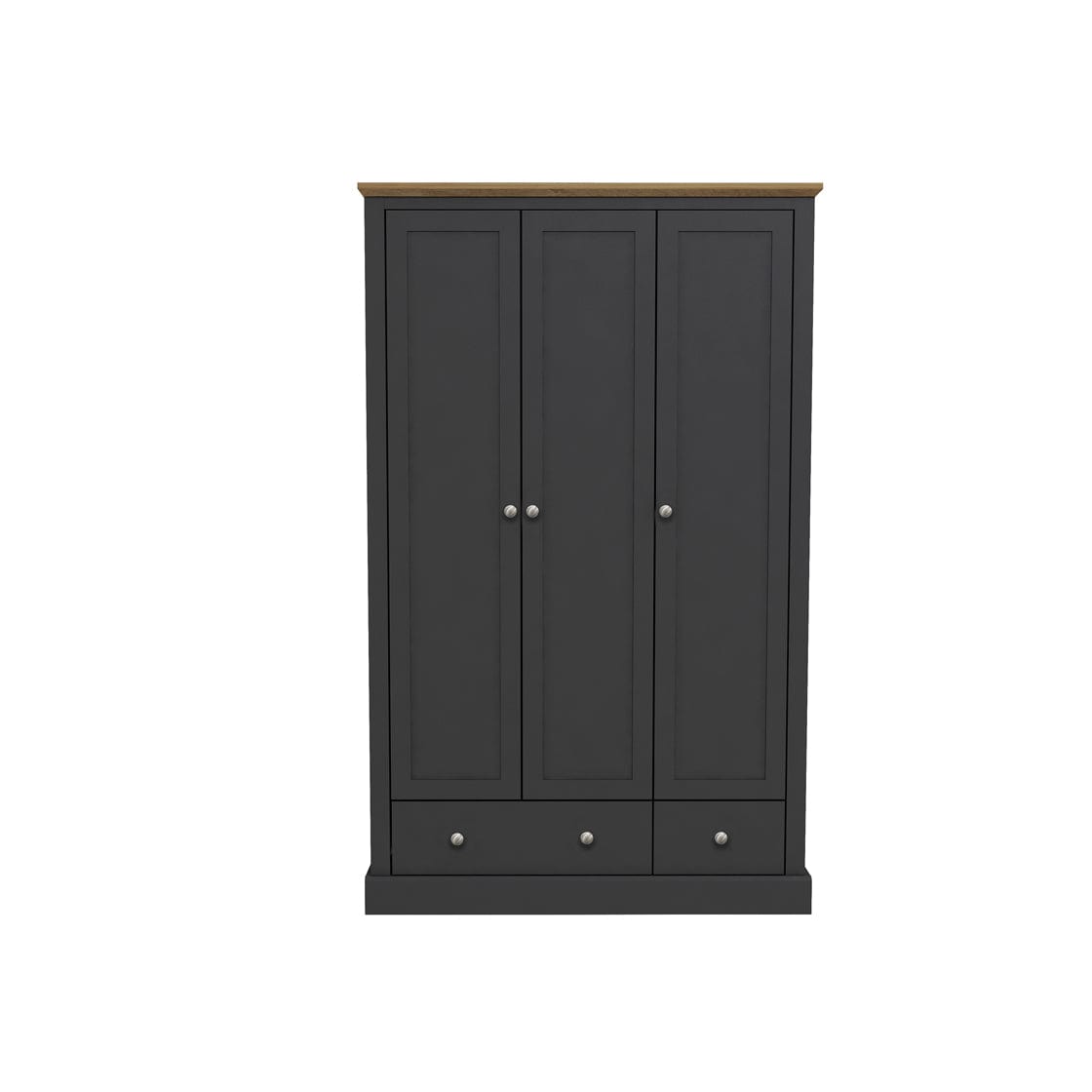 LPD Wardrobe Devon 3 Door 2 Drawer Wardrobe Charcoal Bed Kings