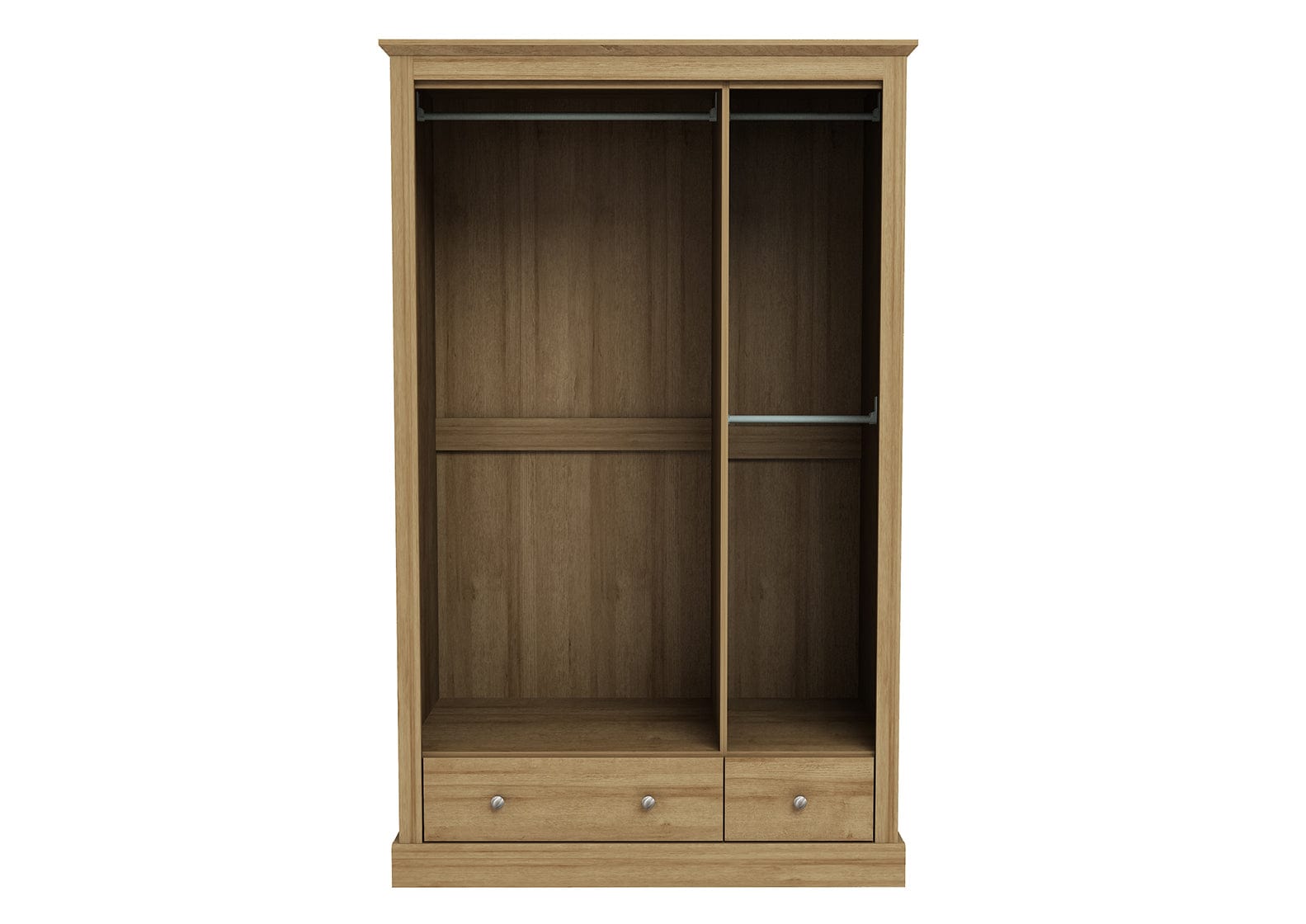 LPD Wardrobe Devon 3 Door 2 Drawer Wardrobe Oak Bed Kings
