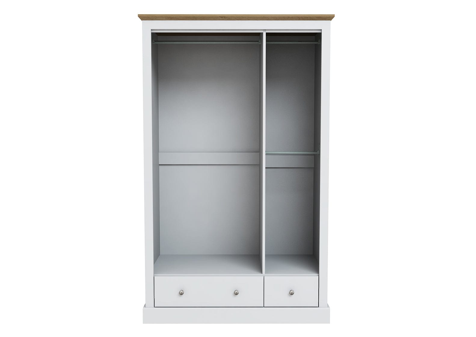 LPD Wardrobe Devon 3 Door 2 Drawer Wardrobe White Bed Kings