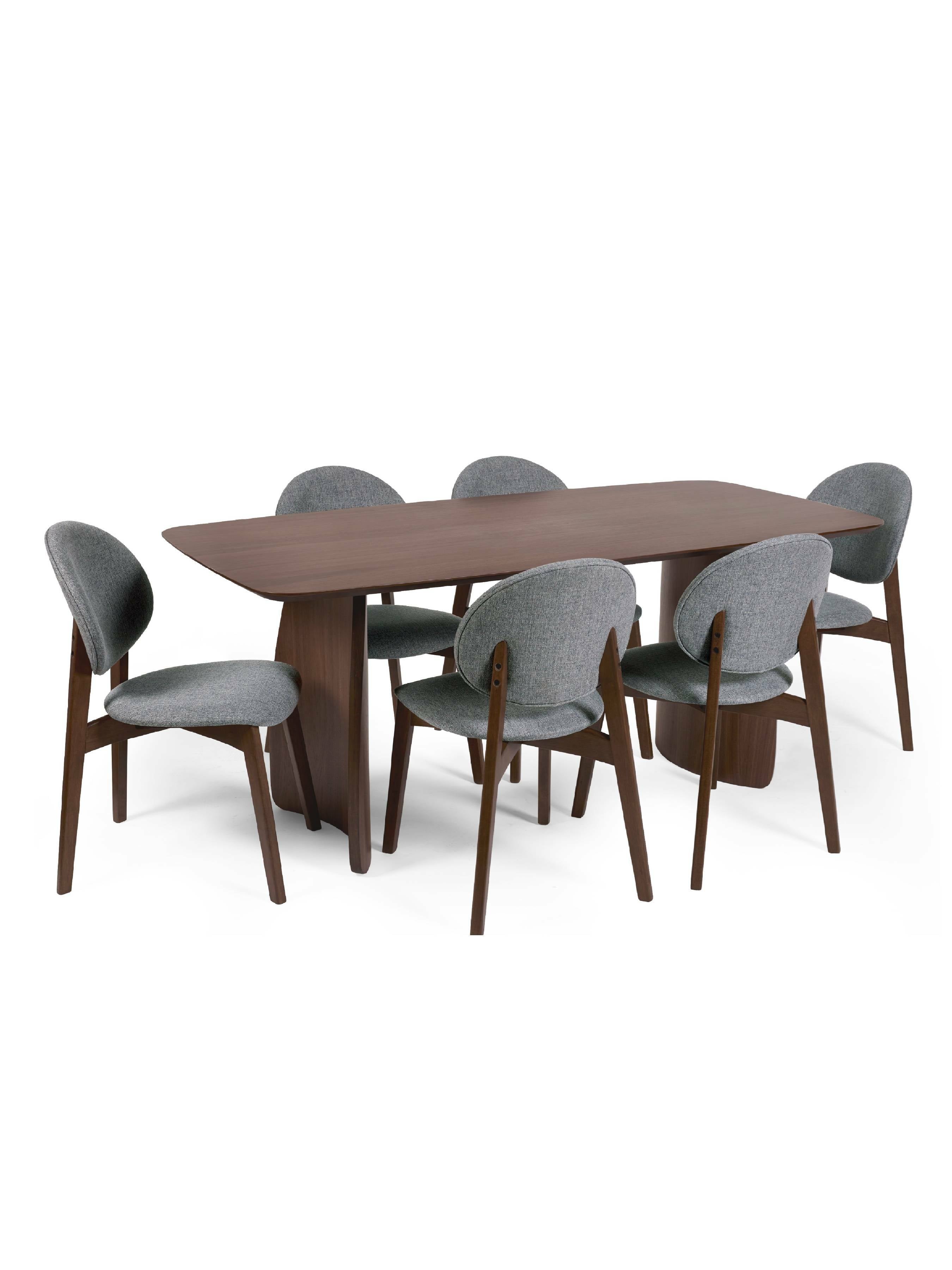 Artemis Curved Leg Walnut Dining Table