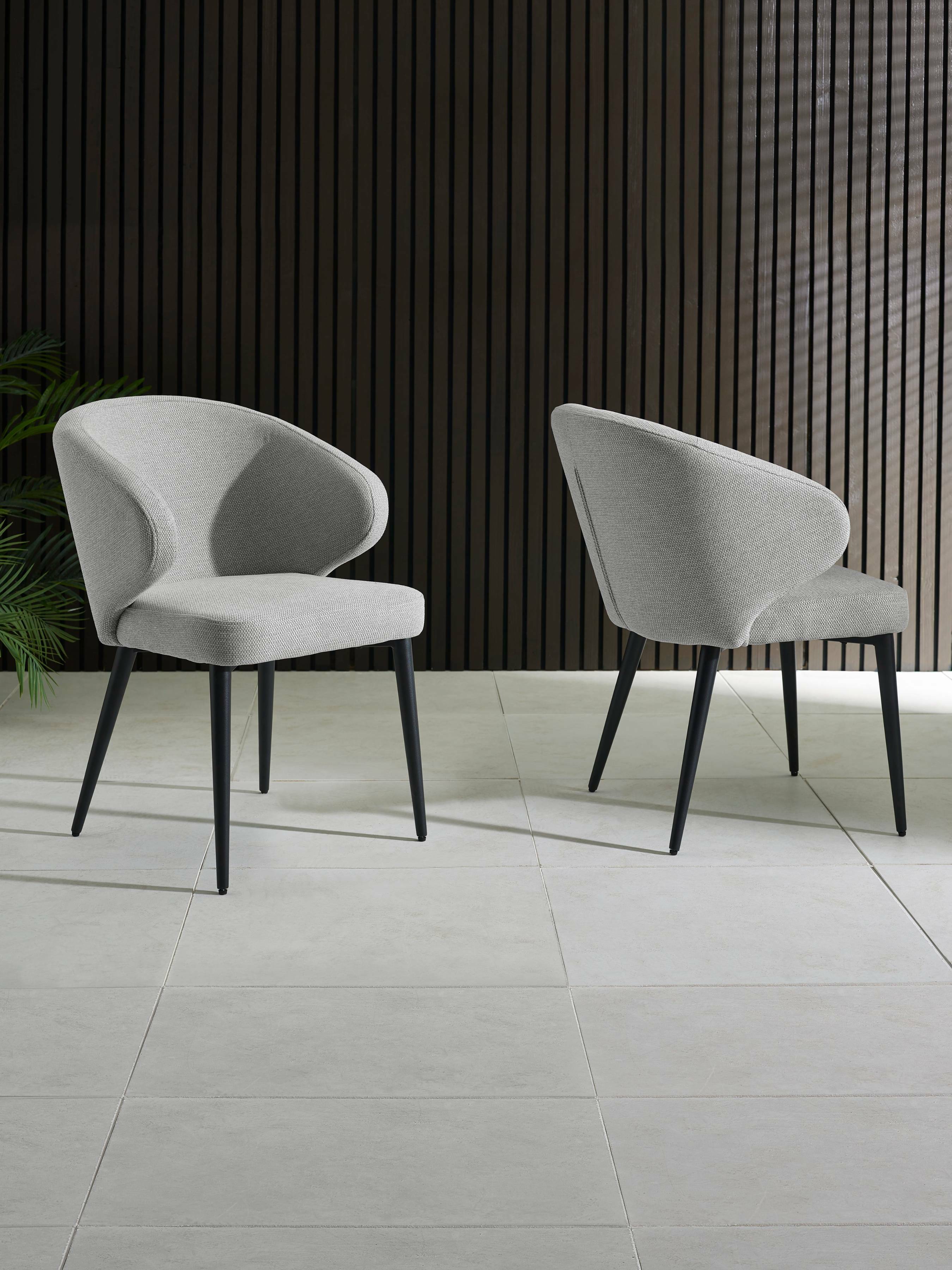 Marcus Light Grey Fabric Dining Chairs (Set of 2)