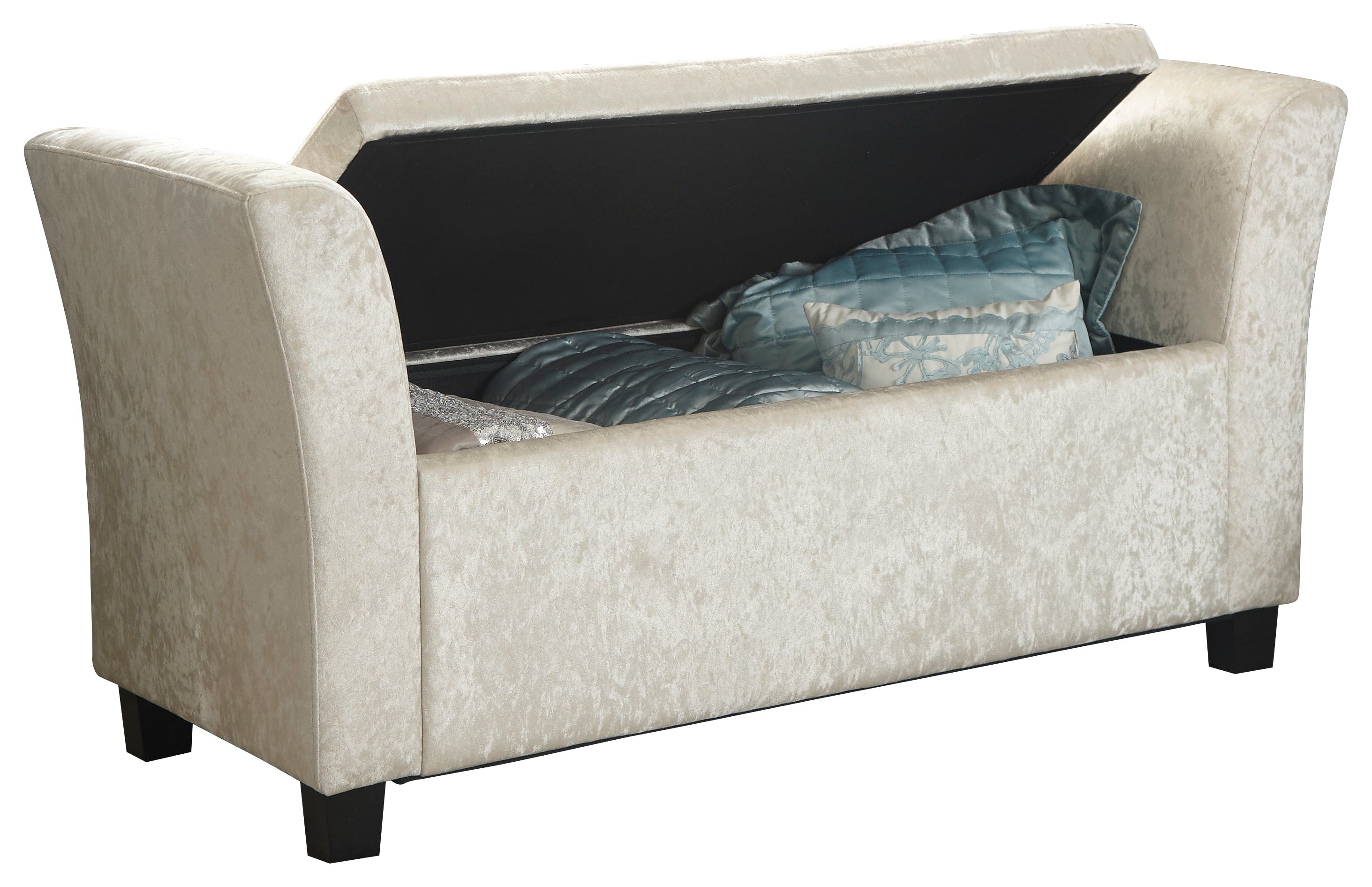 GFW Window Seat Verona Window Seat Oyster Crushed Velvet Bed Kings
