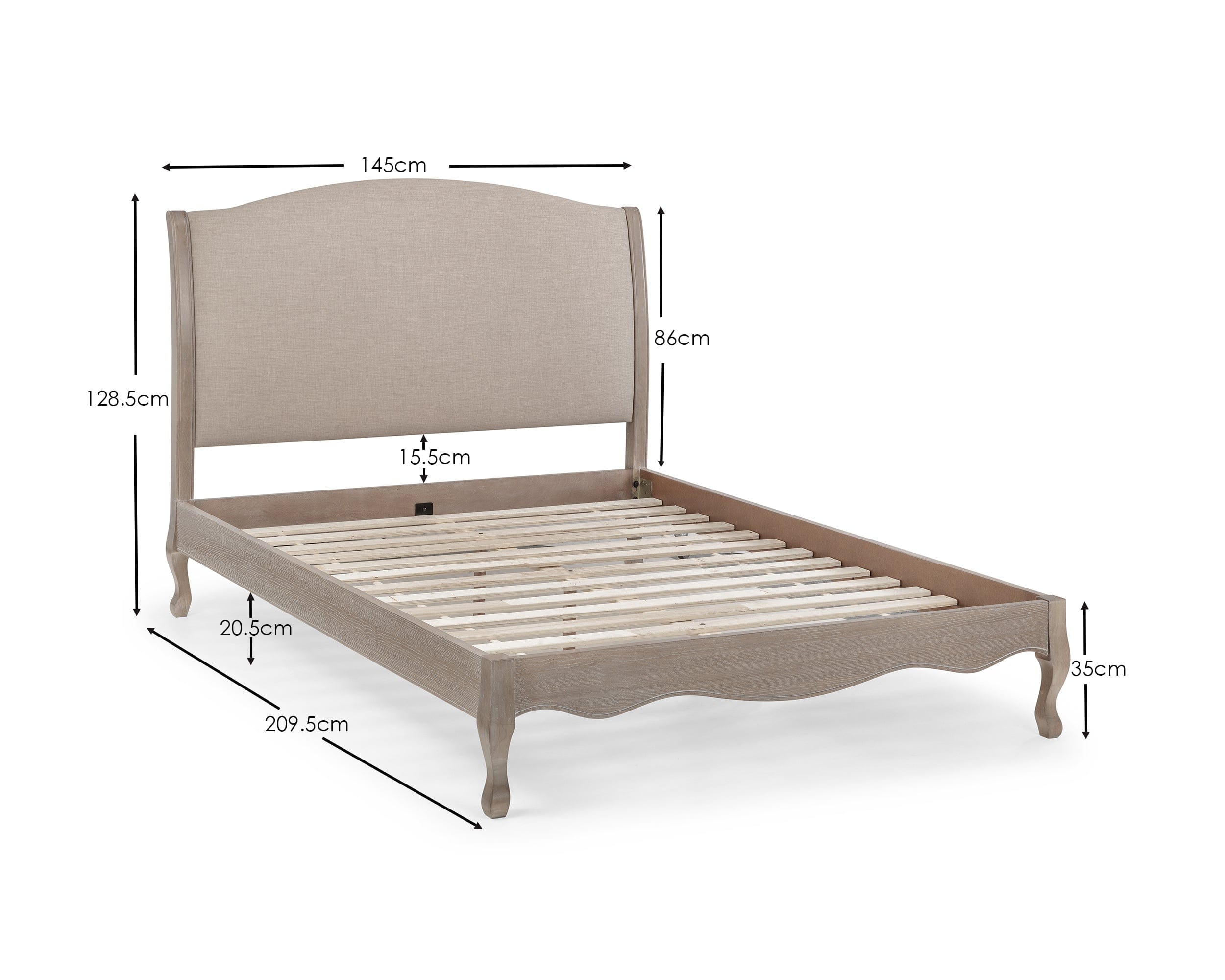 Julian Bowen Wood Bed Camille Wood & Fabric Bed Bed Kings
