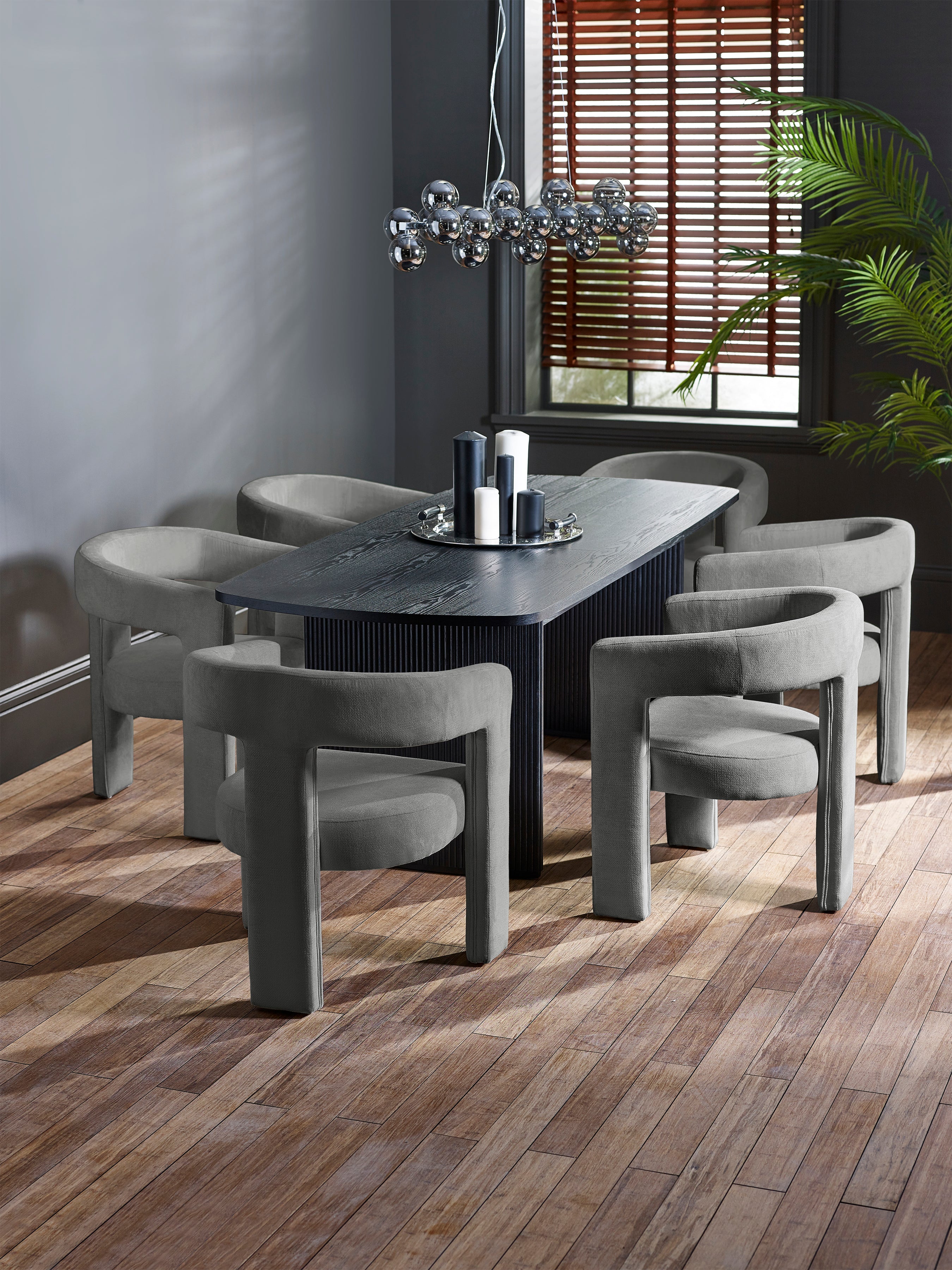 Elara Grey Chenille Upholstered Chair