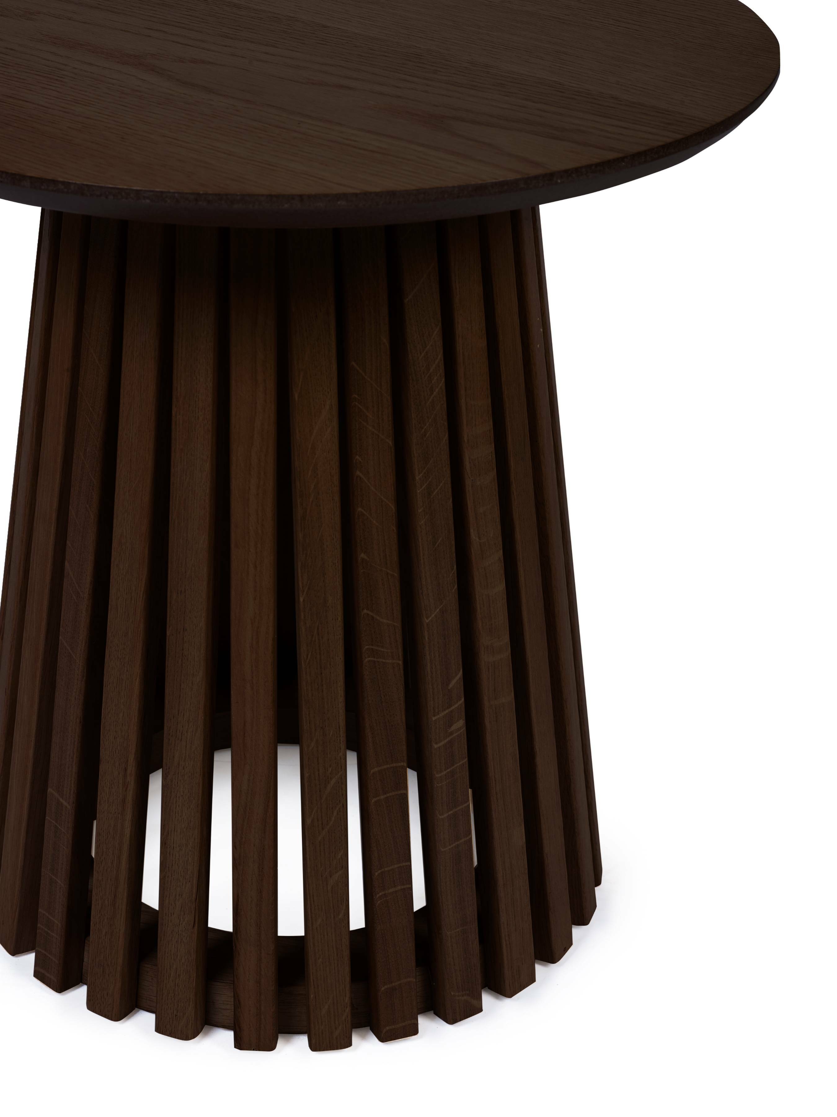 Ollie Dark Oak 45cm Round Lamp Table