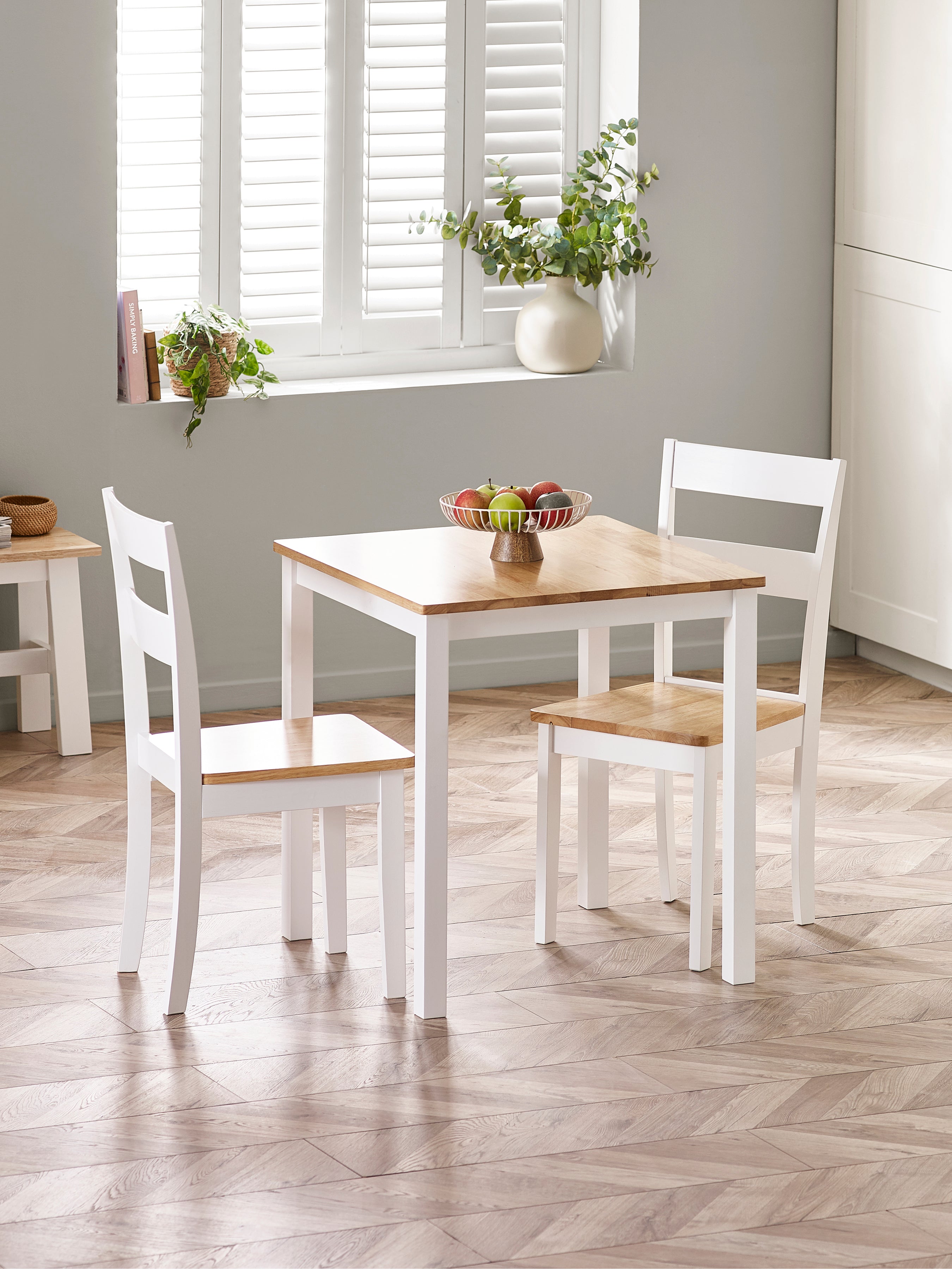 Linwood White and Oak 69cm Square Dining Table