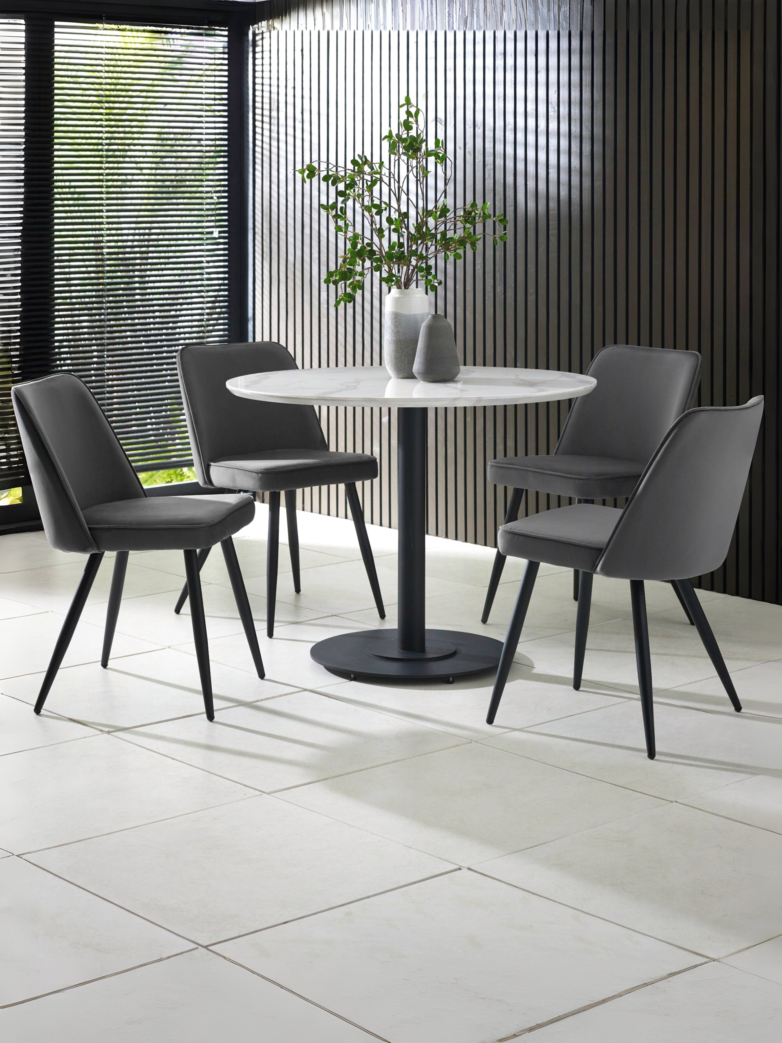 Luca 100cm Round Dining Table White