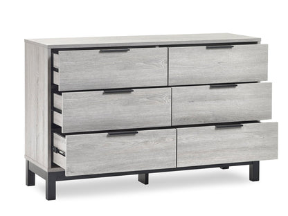Bali 6 Drawer Wide Chest - Grey Oak