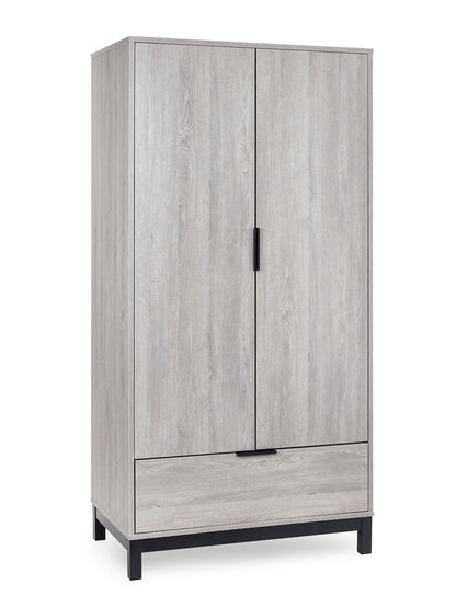 Bali 2 Door 1 Drawer Wardrobe - Grey Oak