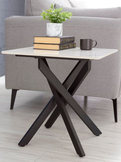 Bradley White Marble Lamp Table