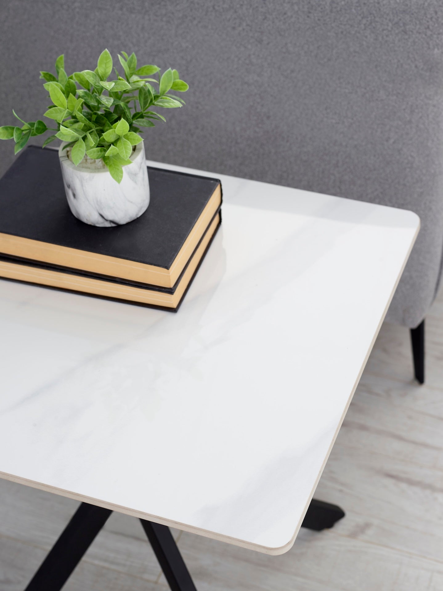 Bradley White Marble Lamp Table