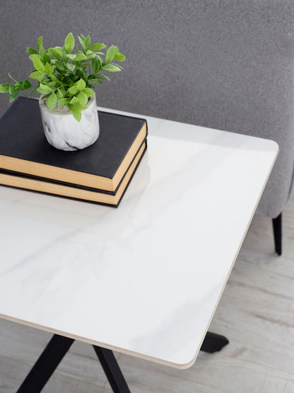 Bradley White Marble Lamp Table