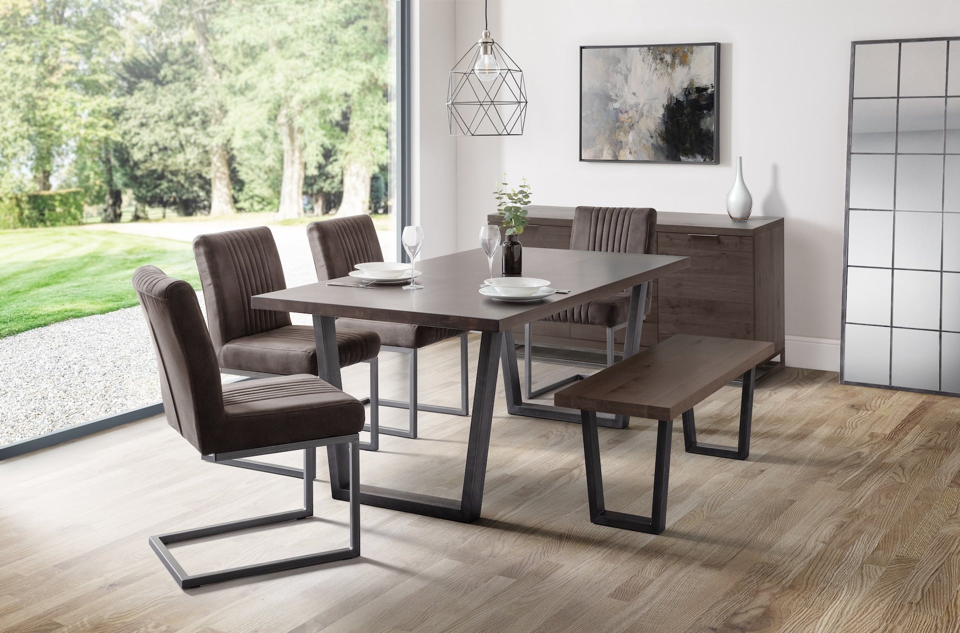 Brooklyn Dining Table - Dark Oak