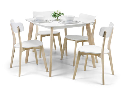 Casa Square Dining Table White/Oak