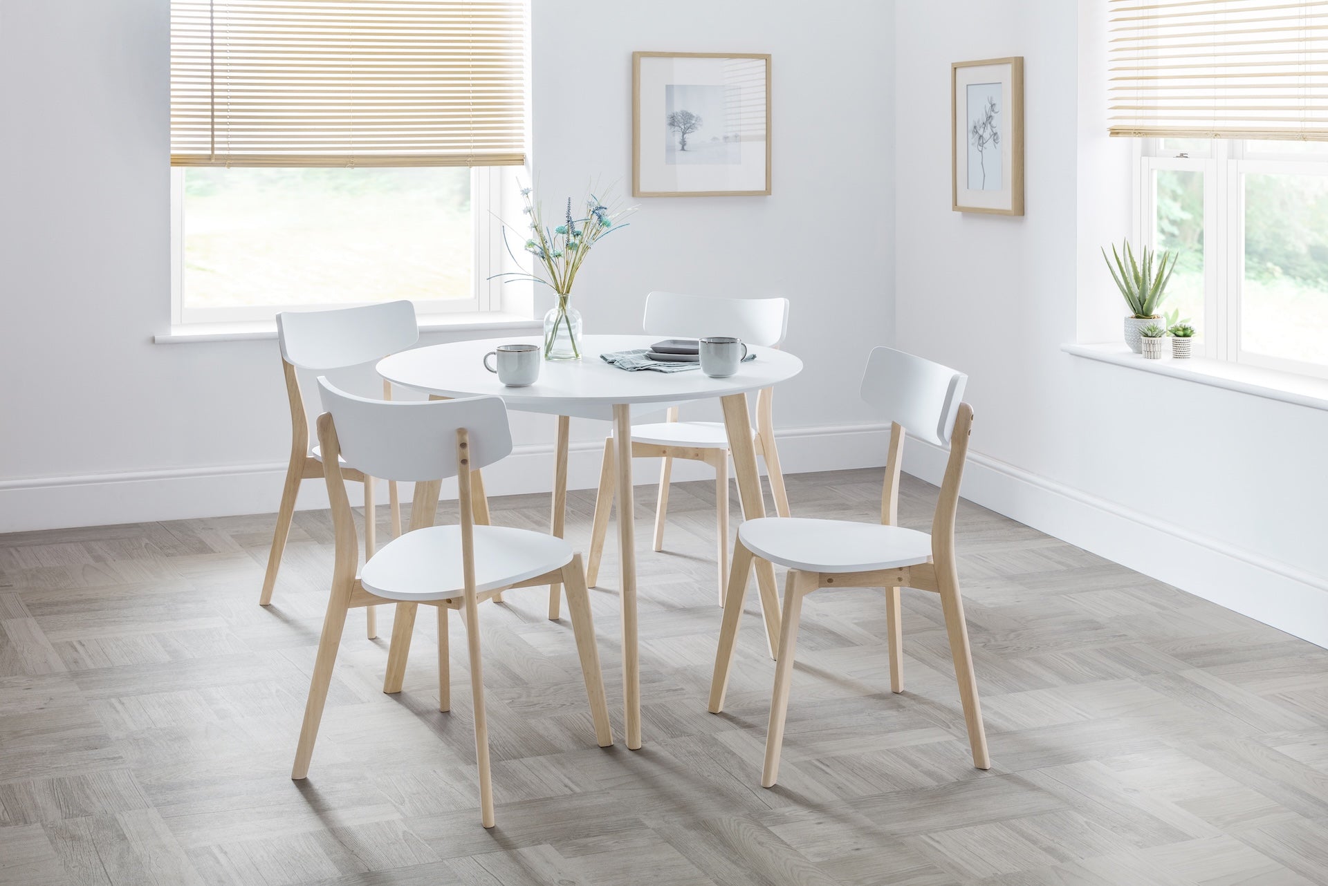 Casa Dining Chairs White/Oak (Set of 2)