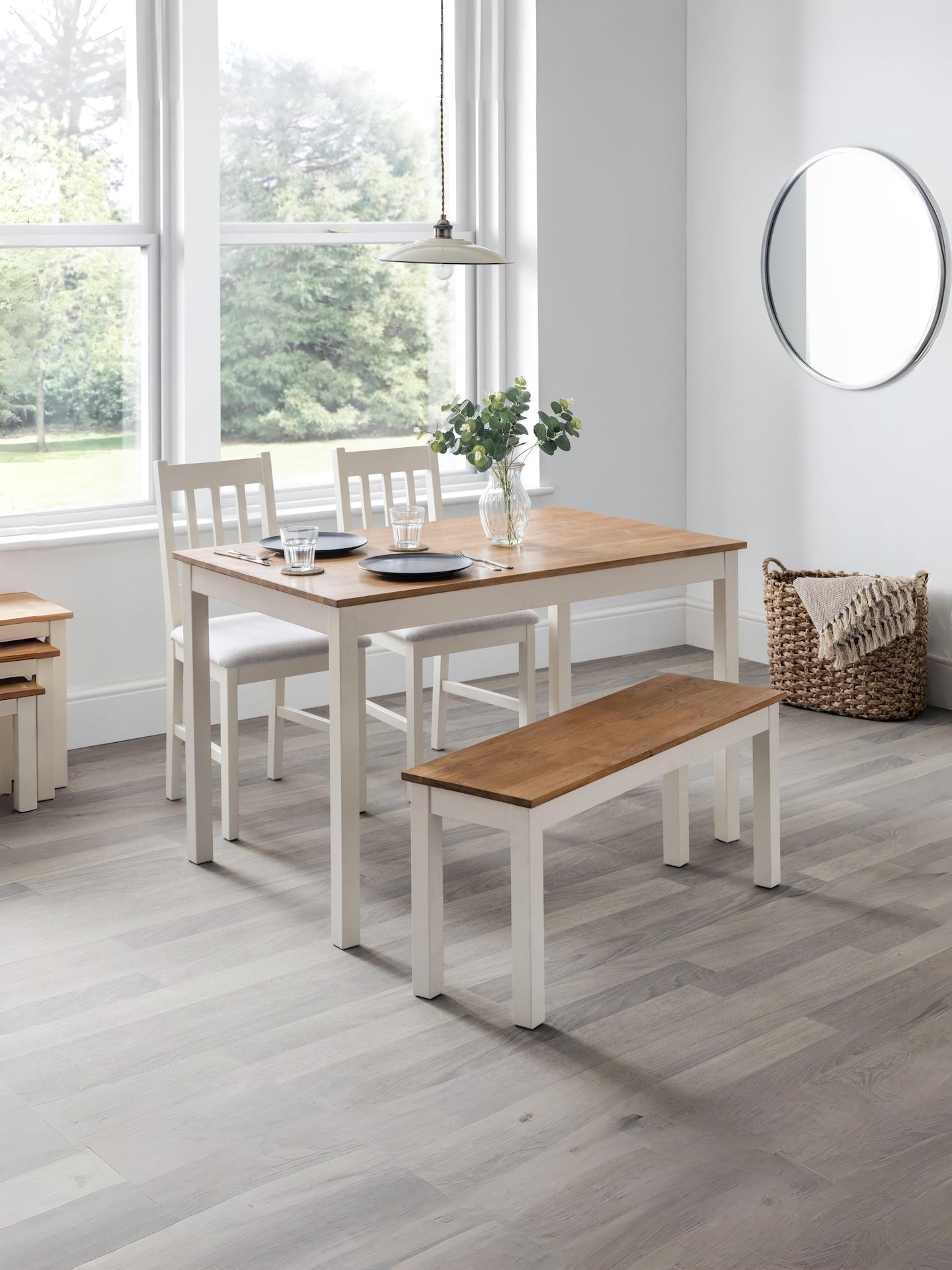 Coxmoor Rectangular Dining Table - Ivory & Oak