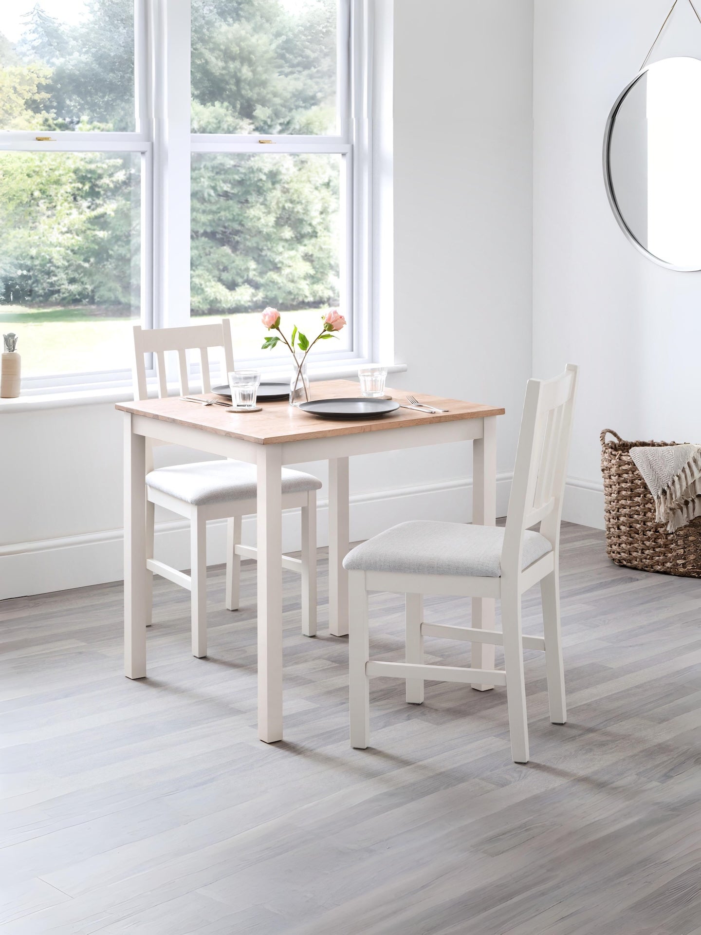 Coxmoor 75cm Square Dining Table - Ivory & Oak