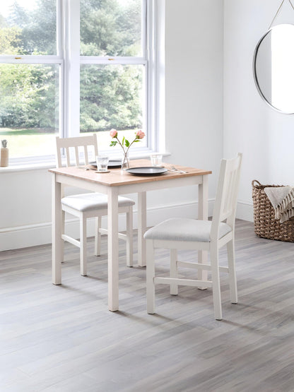 Coxmoor 75cm Square Dining Table - Ivory & Oak