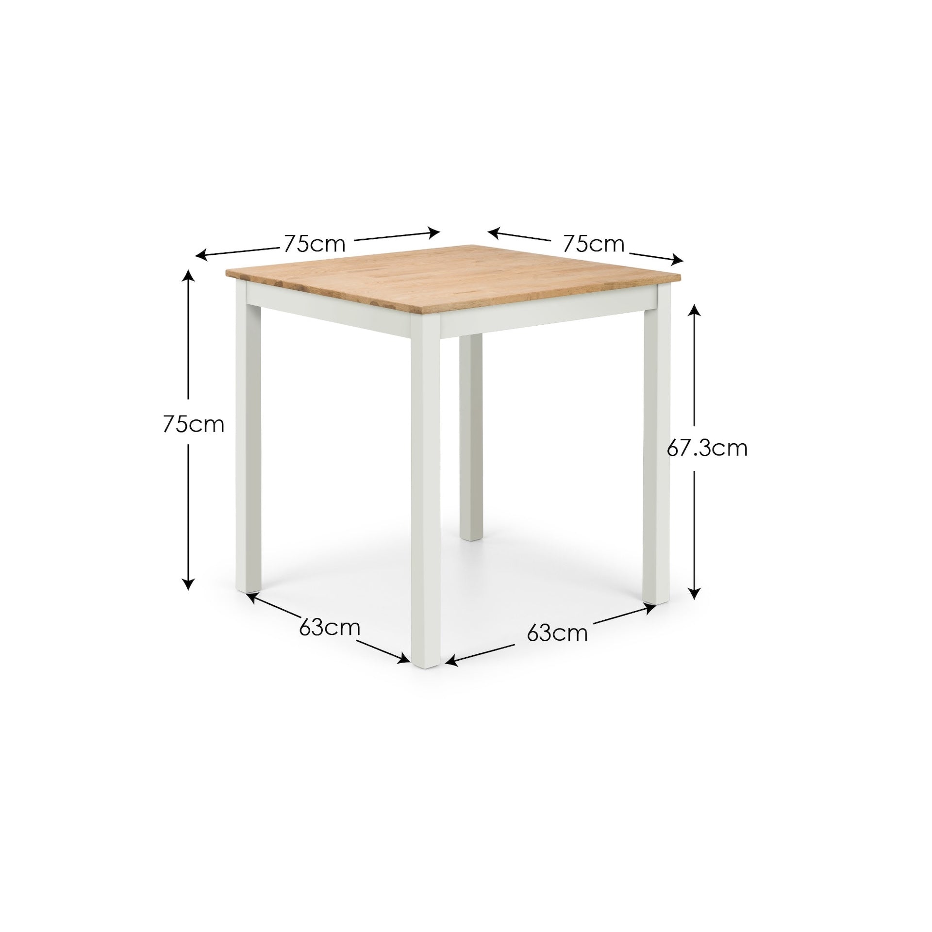 Coxmoor 75cm Square Dining Table - Ivory & Oak