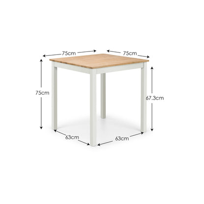 Coxmoor 75cm Square Dining Table - Ivory & Oak