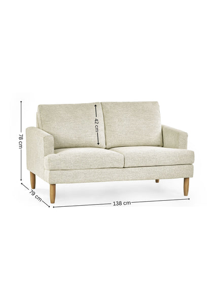 Daisy Beige Pearl Barley Upholstered Compact 2 Seater Sofa