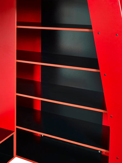 Eagle Single Gaming Highsleeper Bed - Black and Red
