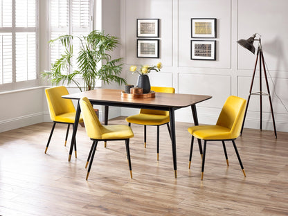 Findlay Rectangular Dining Table - Walnut & Black