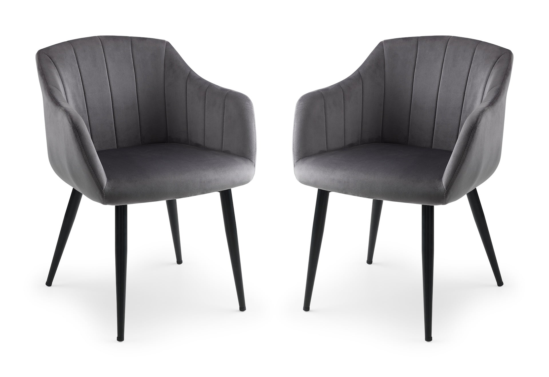 Hobart Scalloped Dining Chairs - Grey (Set Of 2)