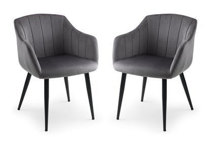 Hobart Scalloped Dining Chairs - Grey (Set Of 2)