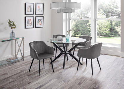 Hobart Scalloped Dining Chairs - Grey (Set Of 2)