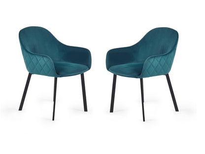 Lima Dining Chairs - Teal Velvet (Set Of 2)